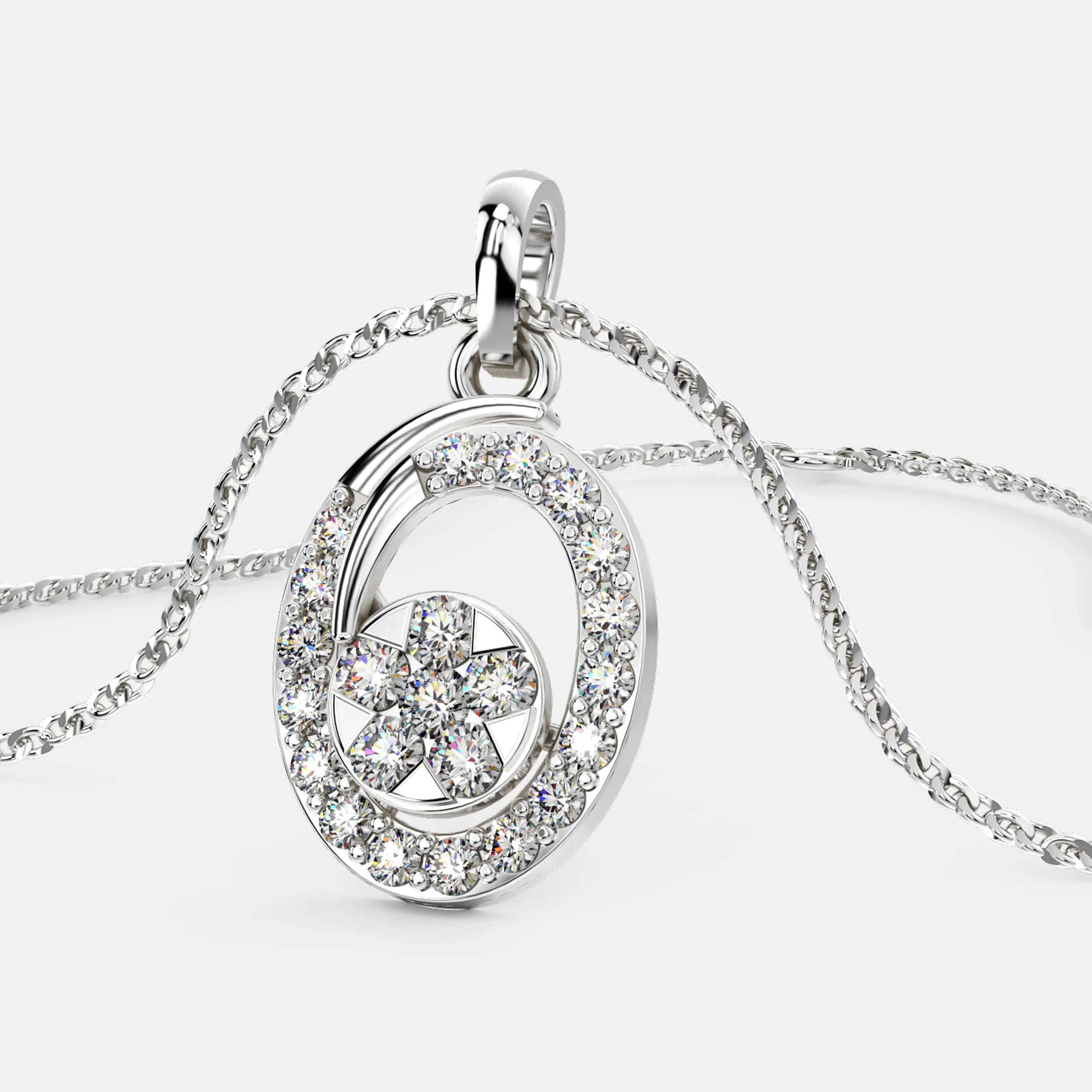 Serene Swirl Diamond Pendant