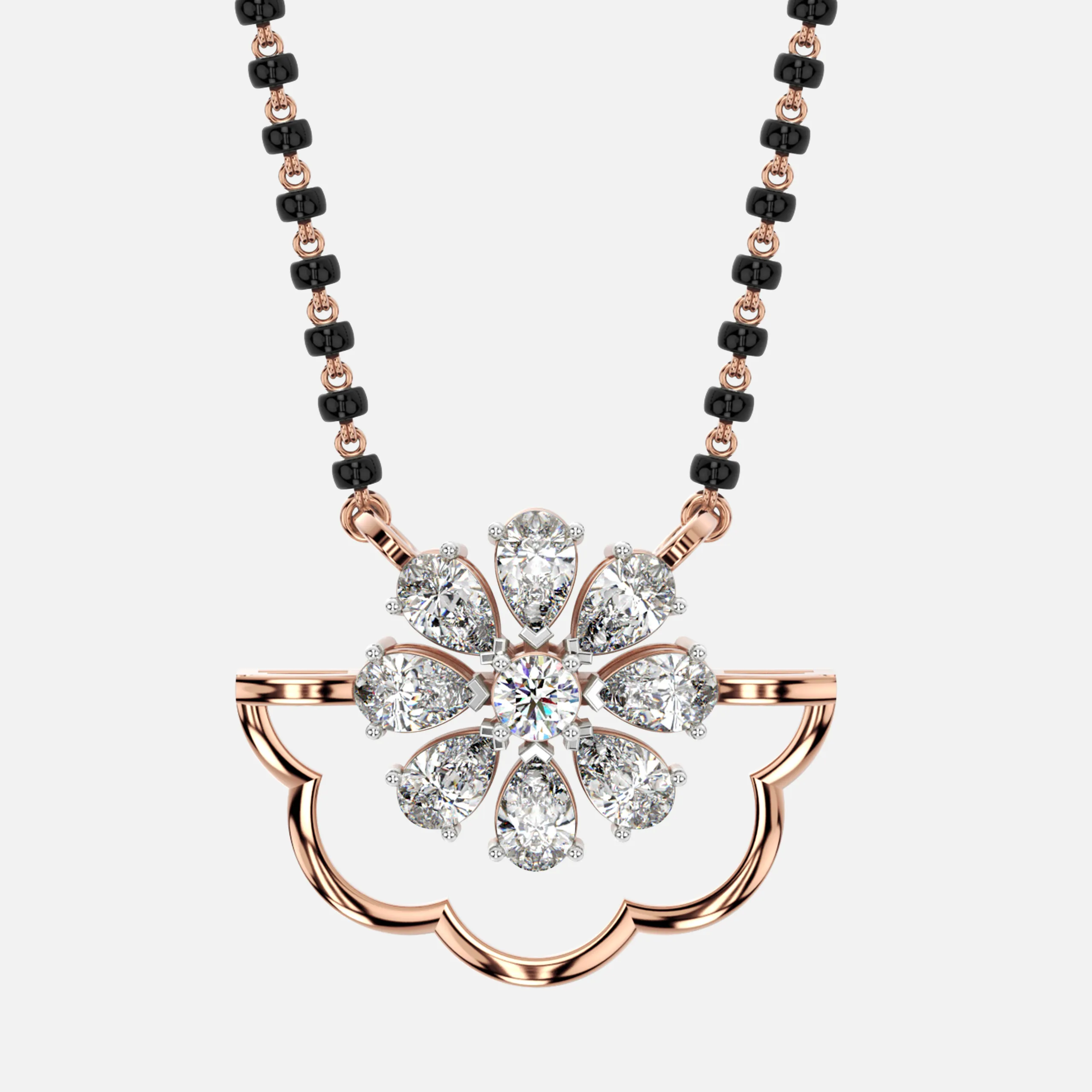 Floral Crest Diamond Mangalsutra