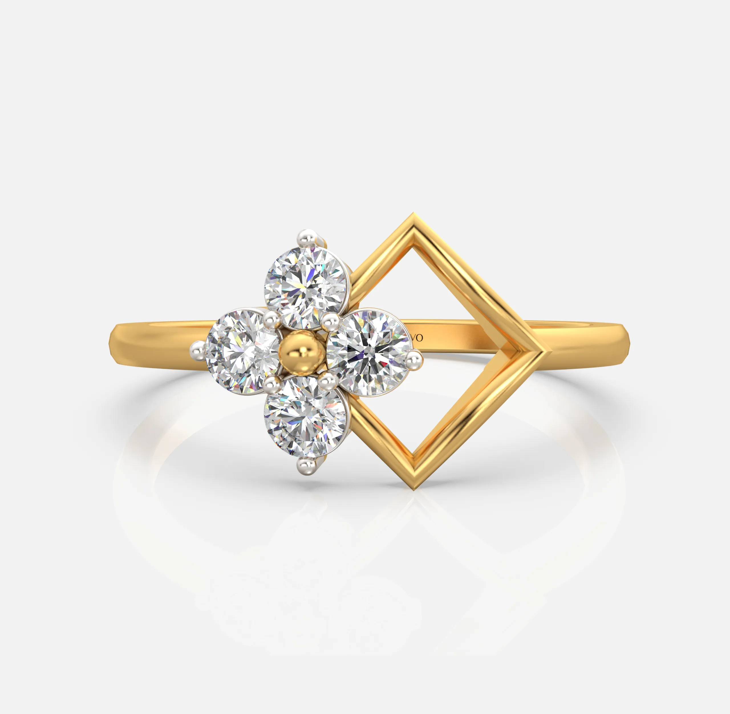 Floral Rhombus Diamond Ring
