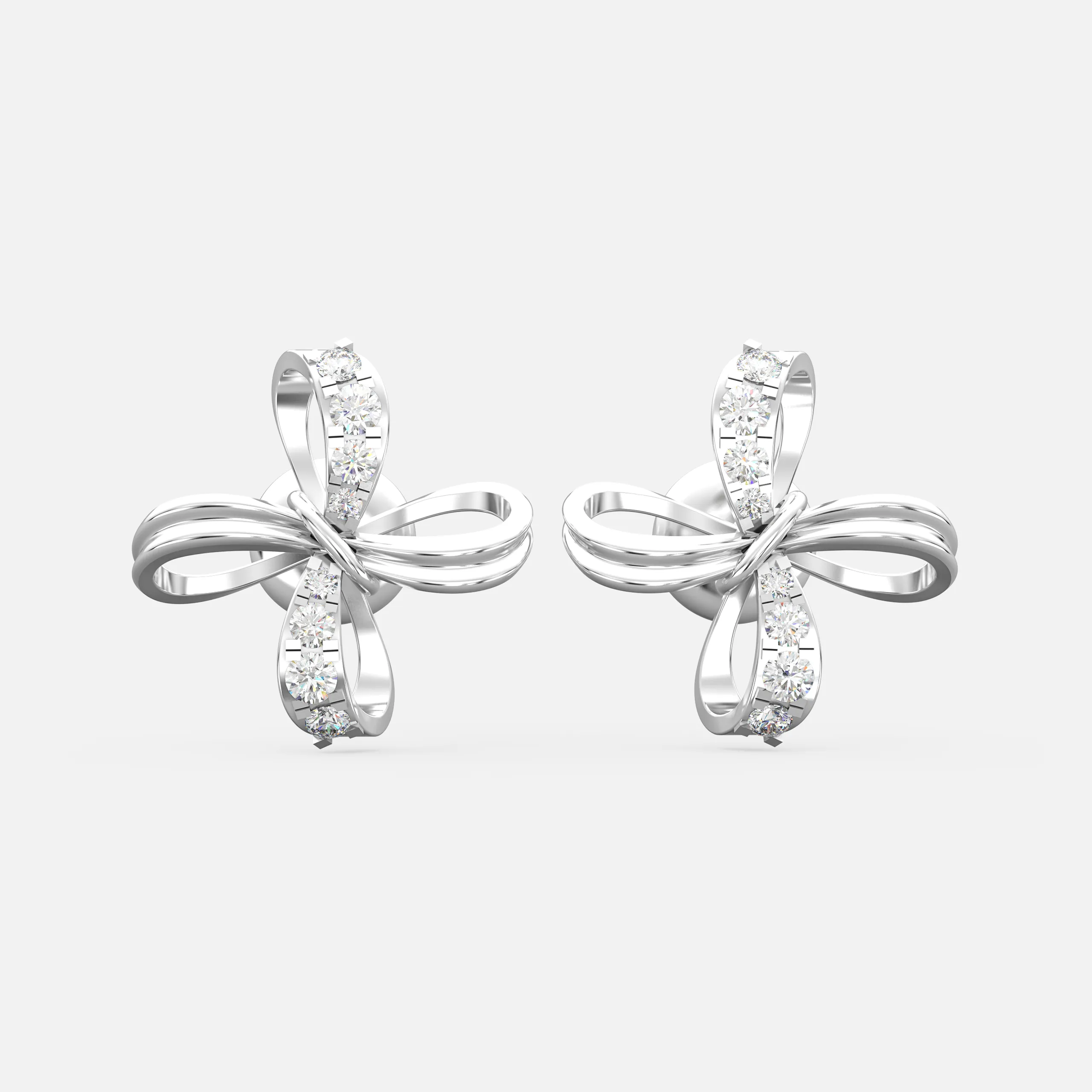Luxe Ribbon Diamond Studs