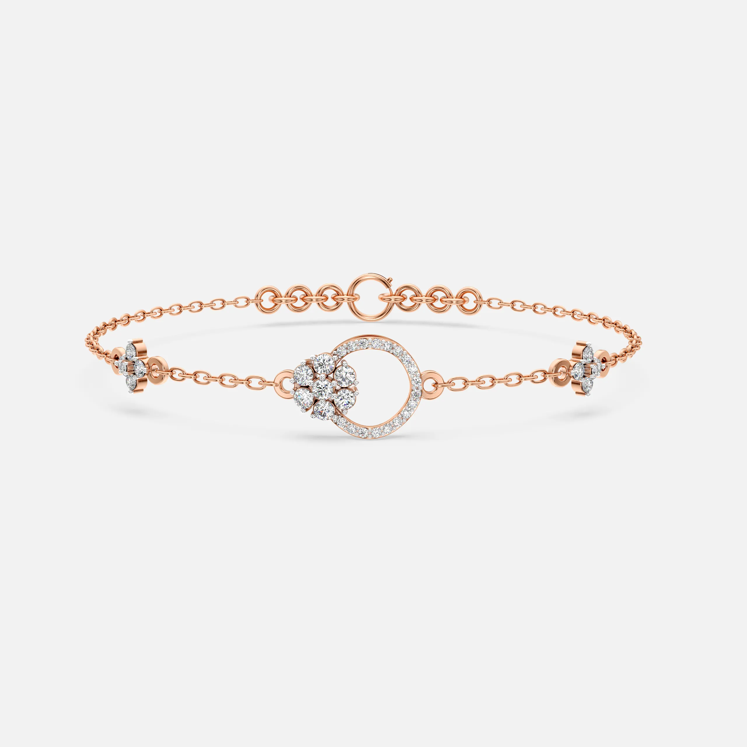Circular Floral Diamond Bracelet