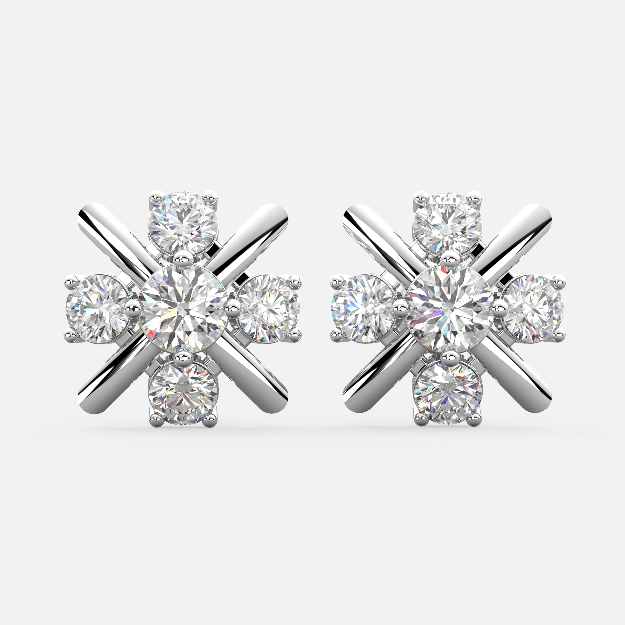 Stellar Cross Diamond Studs