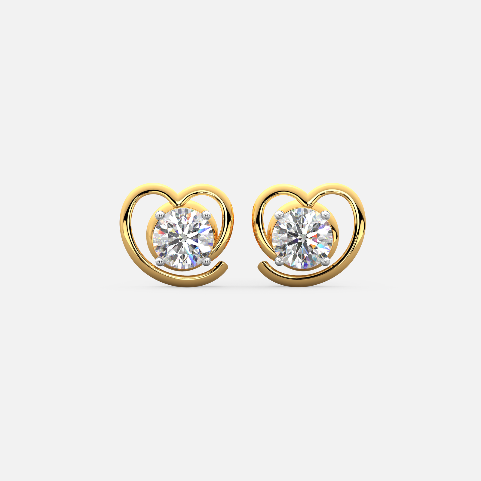 Eternal Heart Swirl Diamond Earrings
