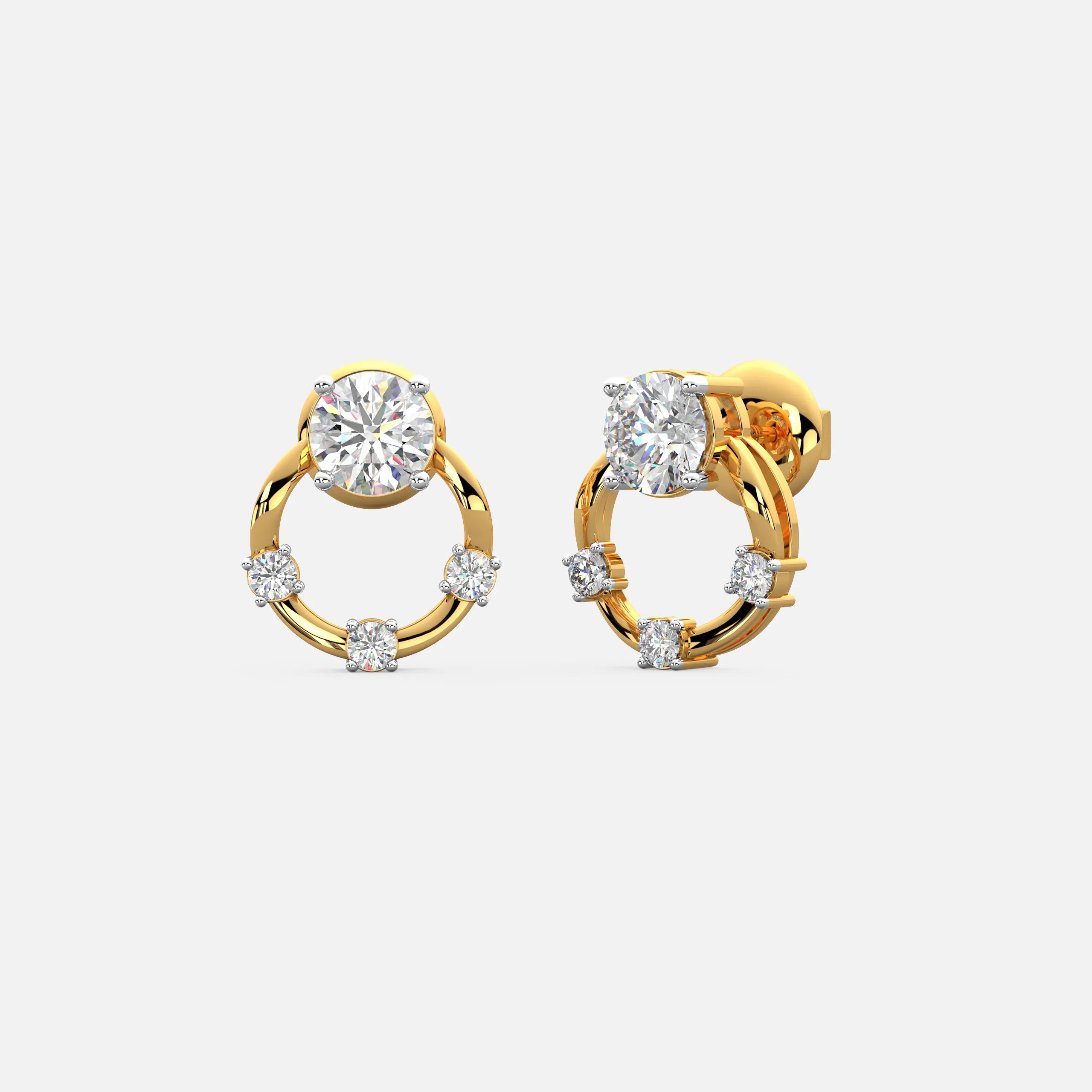 Halo Crest Diamond Earrings