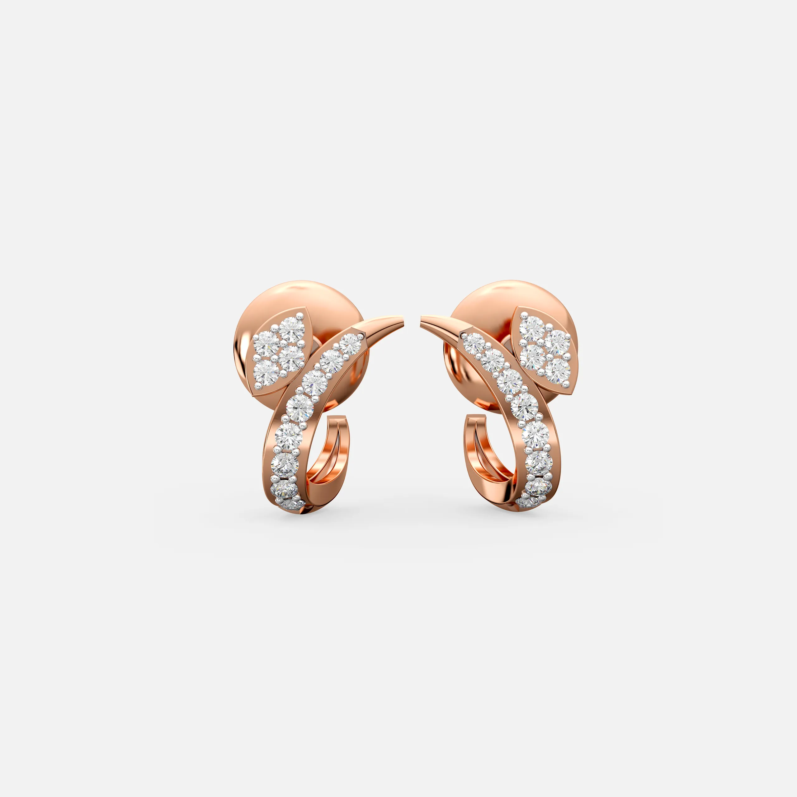 Curved Floral Bloom Earrings