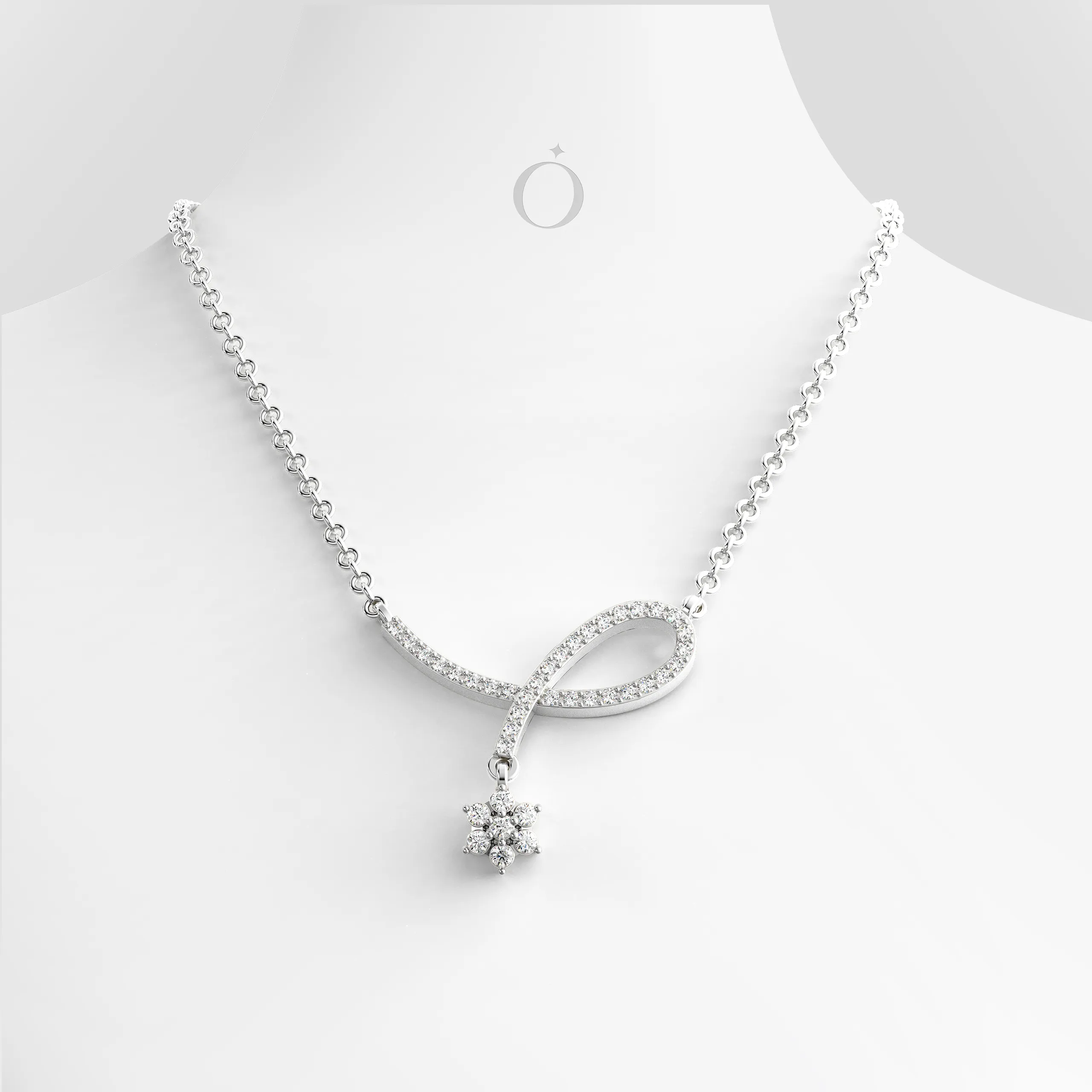 Looping Floral Diamond Necklace