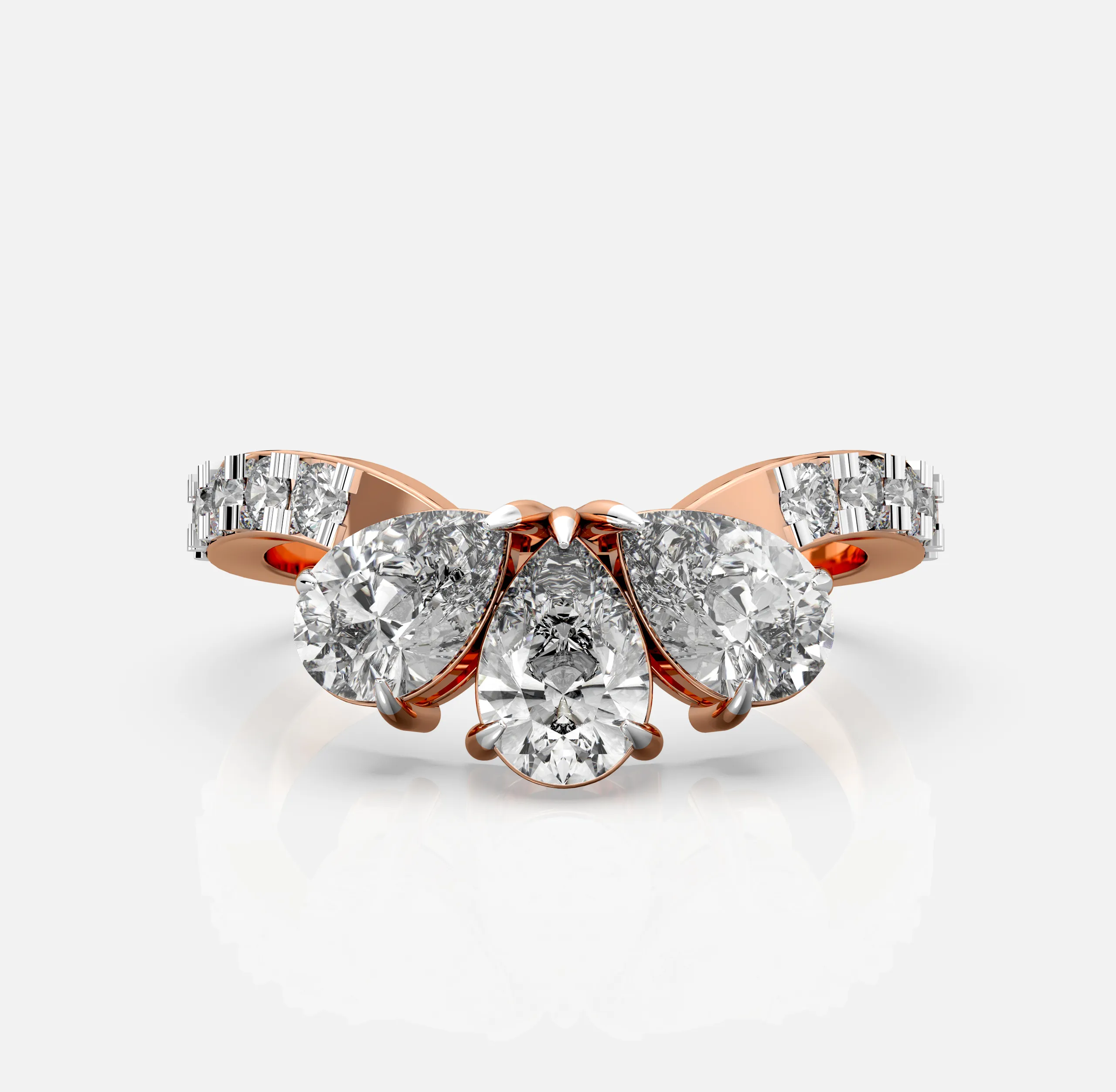 Sunset Petal Pear Ring