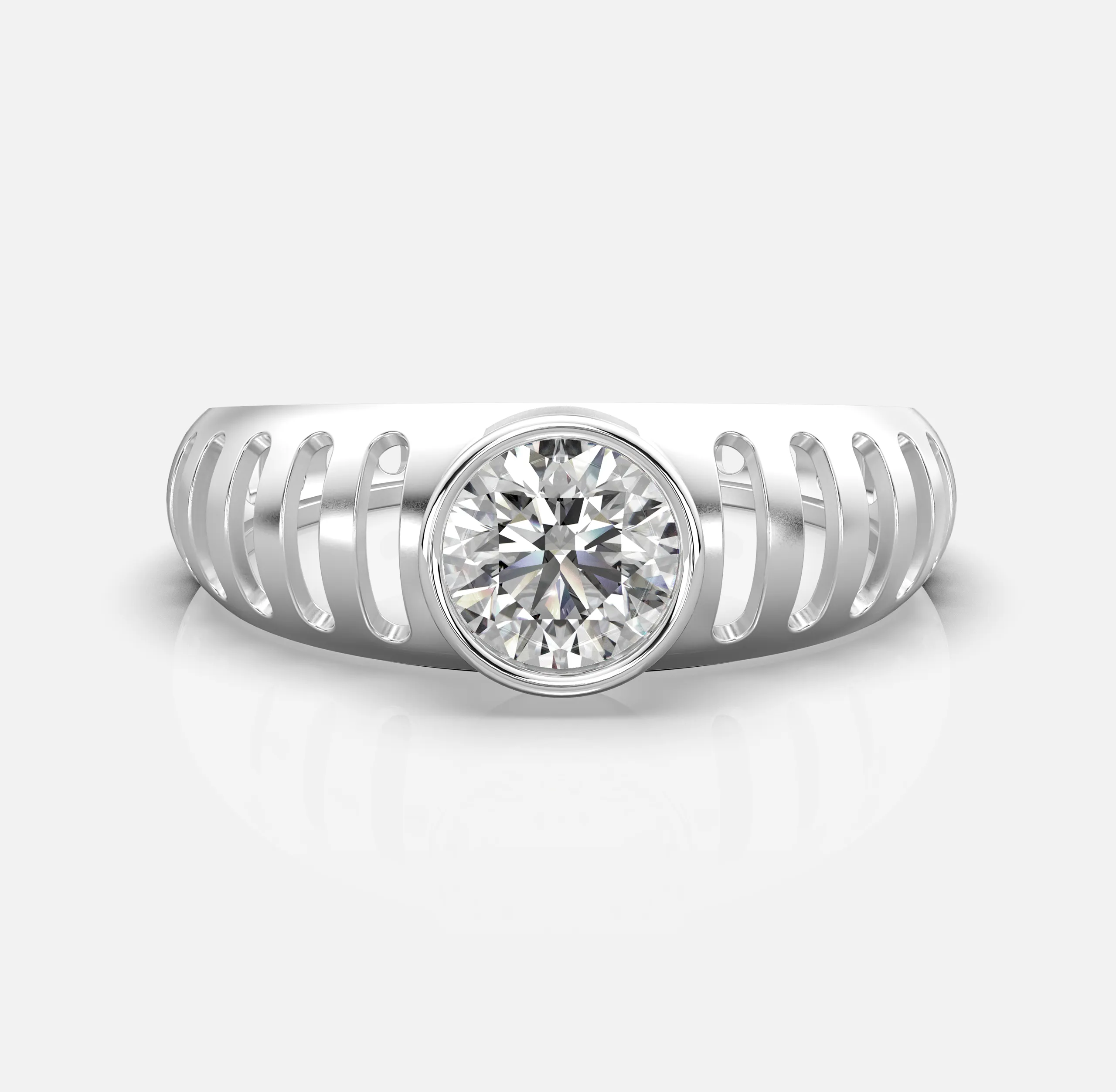 Lattice Bezel Diamond Men’s Ring