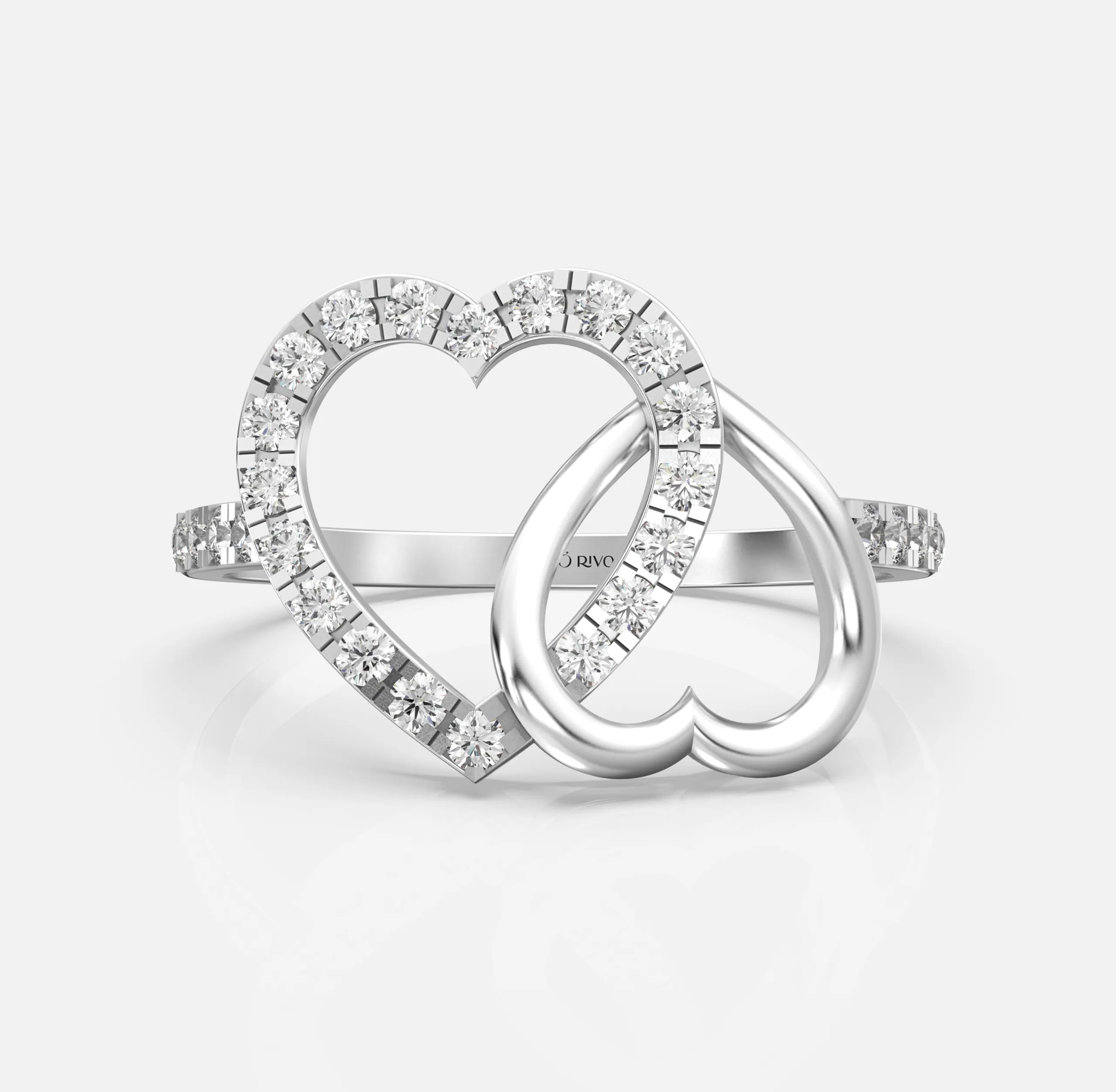 Twin Heart Diamond Ring