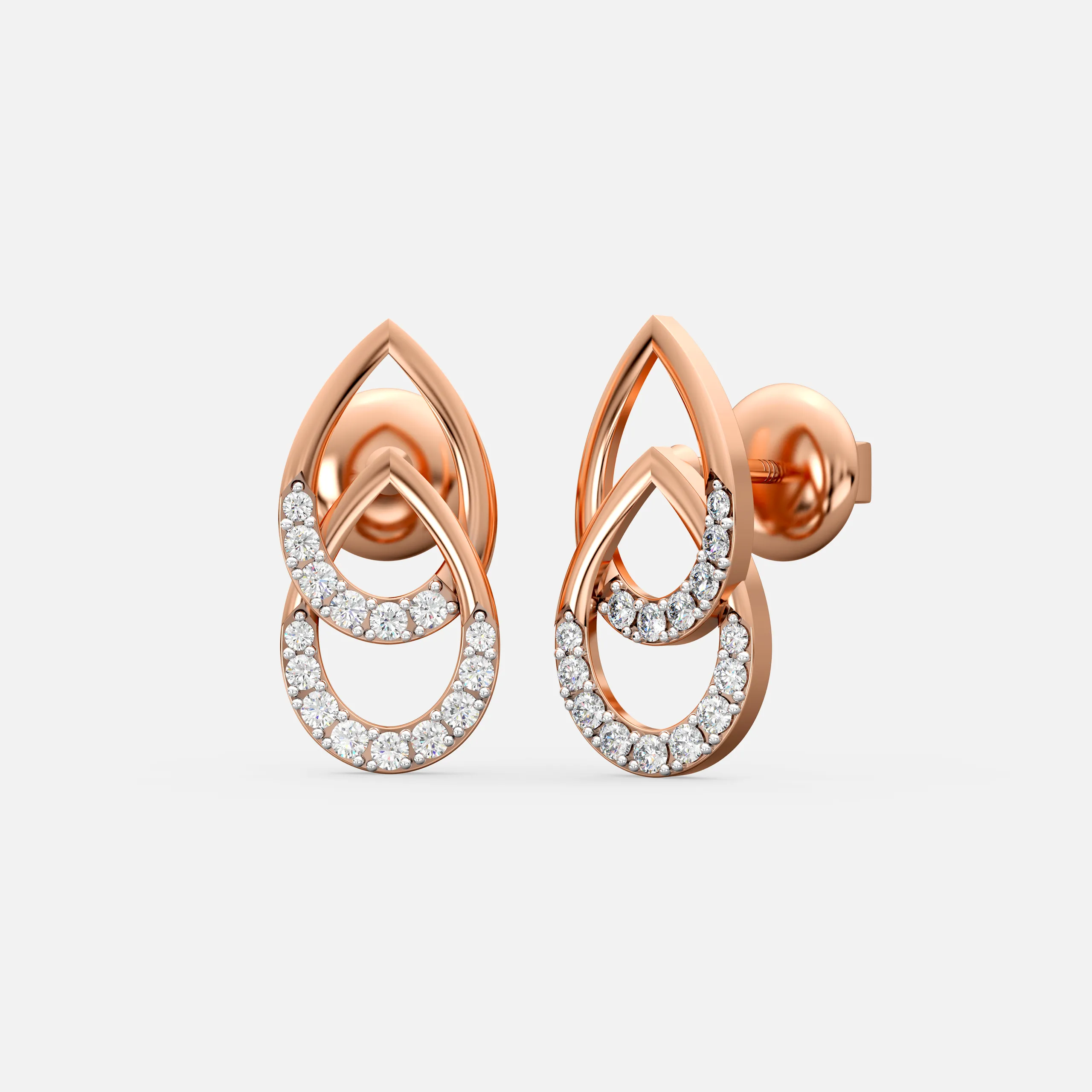 Linked Teardrop Diamond Earrings