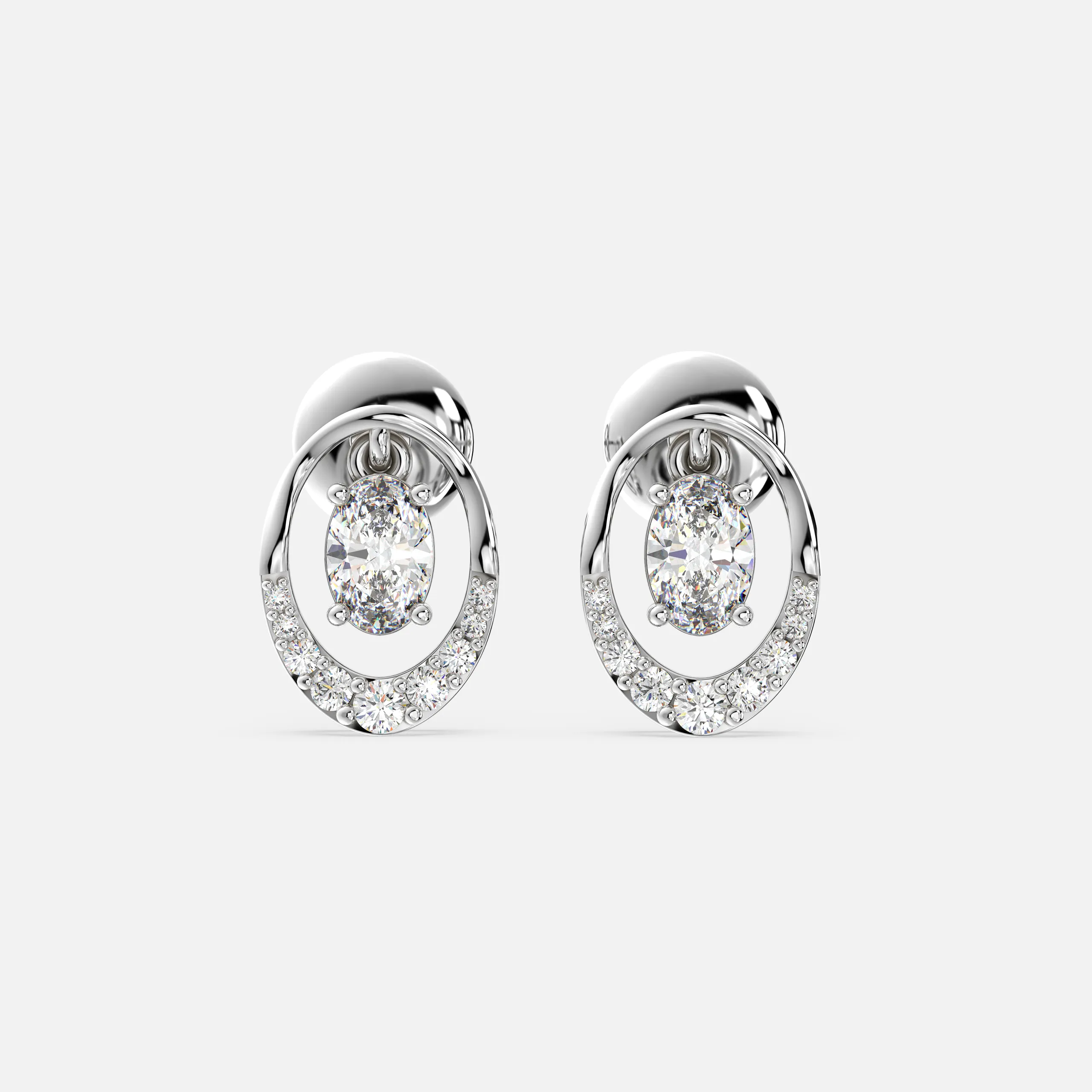 Ethereal Oval Diamond Earrings