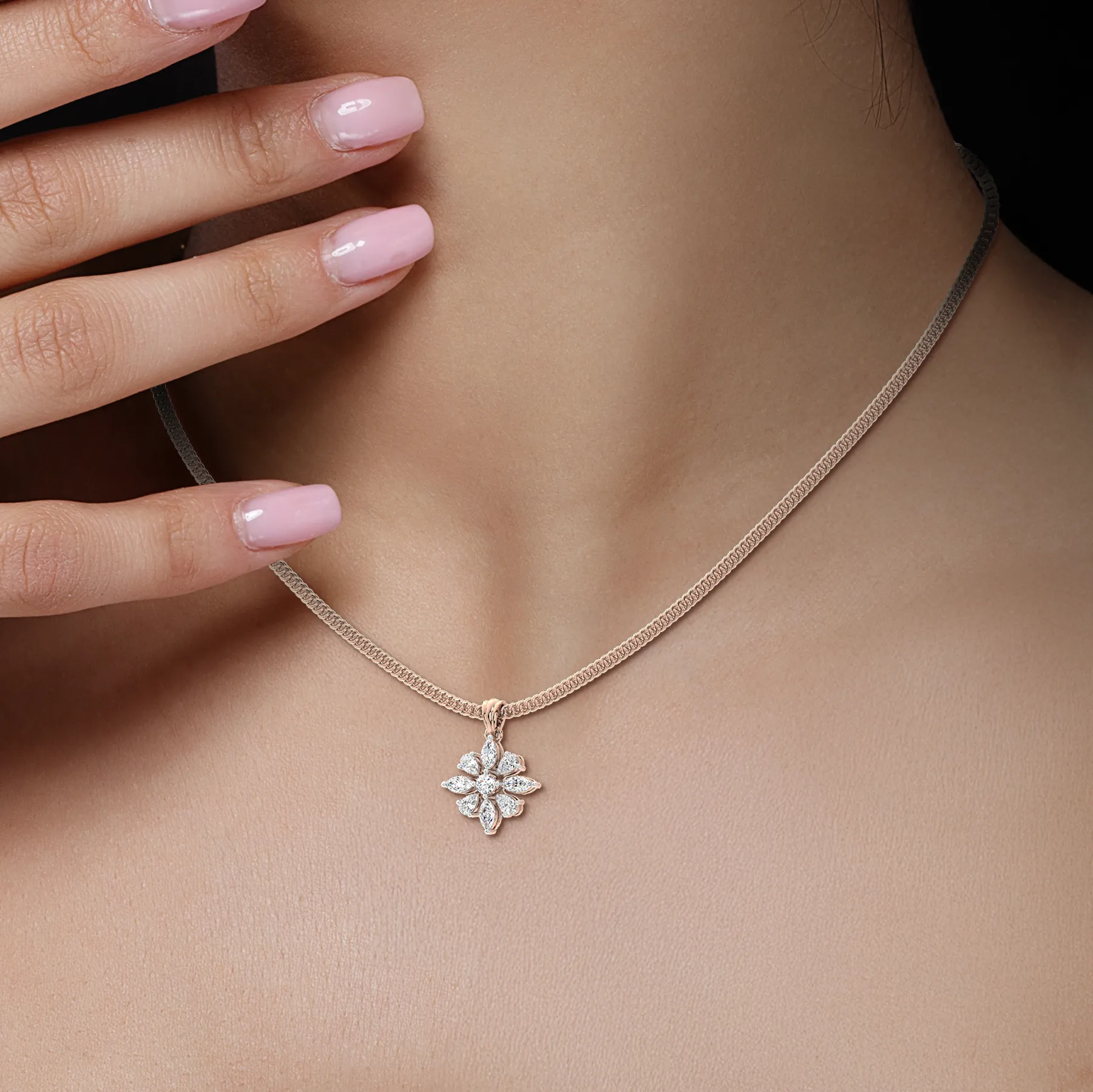 Petal Radiance Diamond Pendant