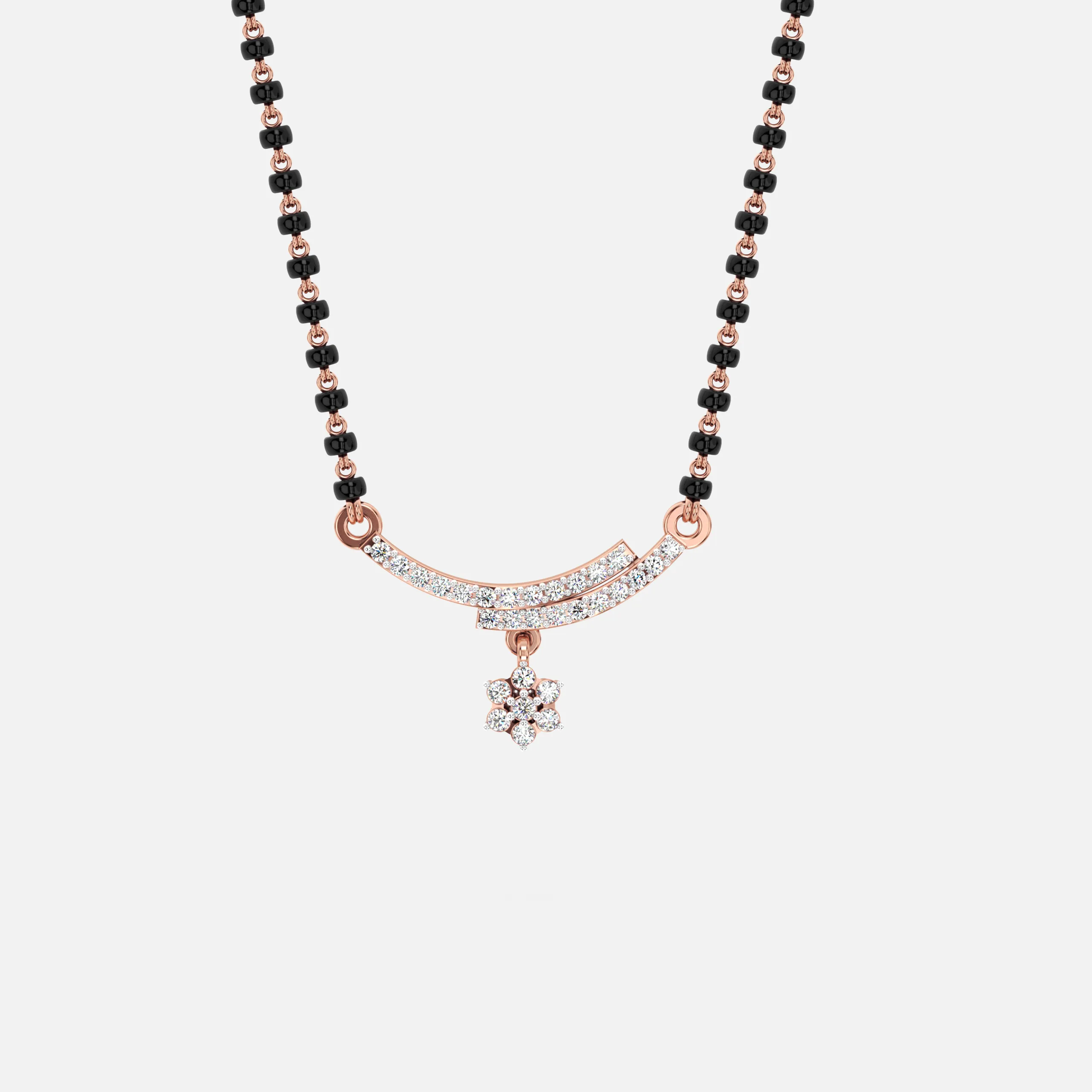 Floral Curve Diamond Mangalsutra
