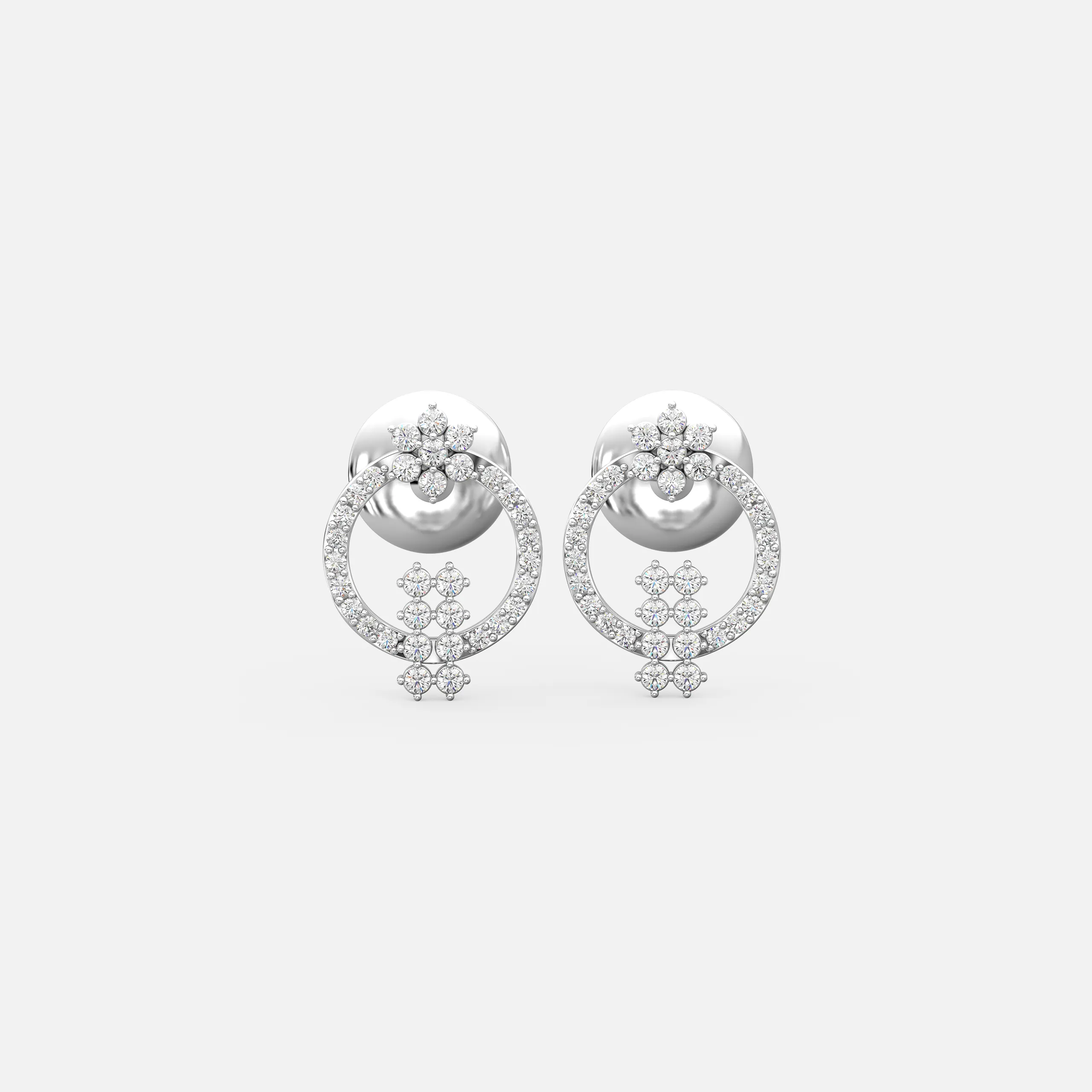 Diamond Halo Drop Studs