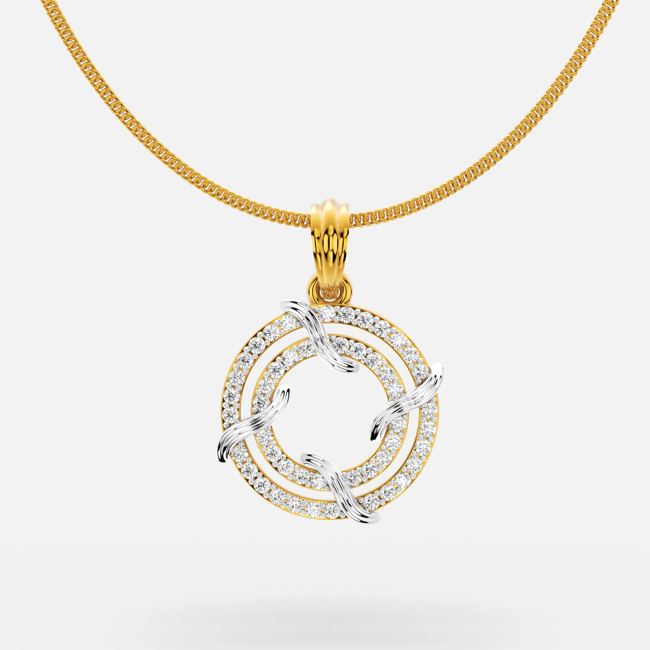 Circular Ribbons Diamond Pendant