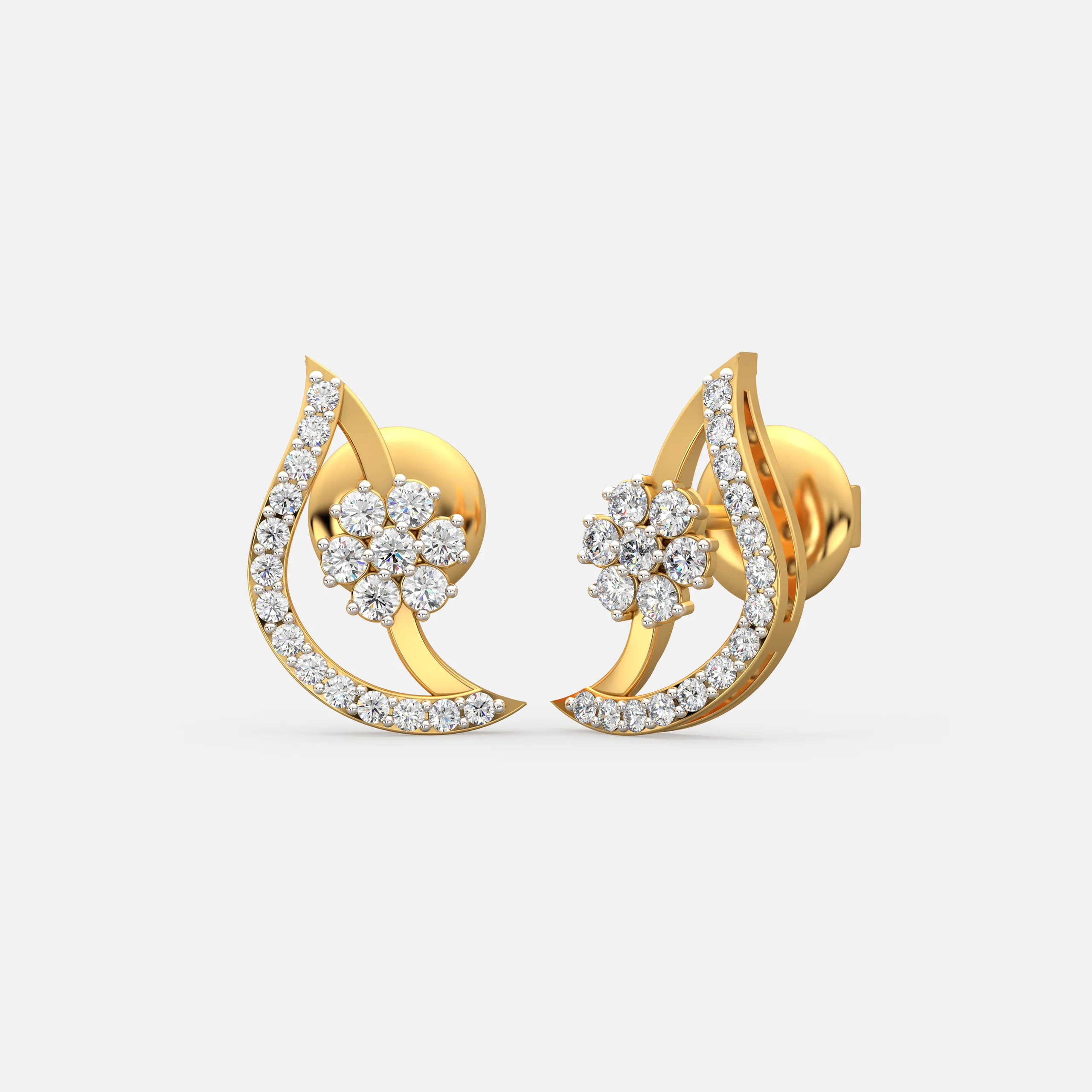 Petal Curve Diamond Studs