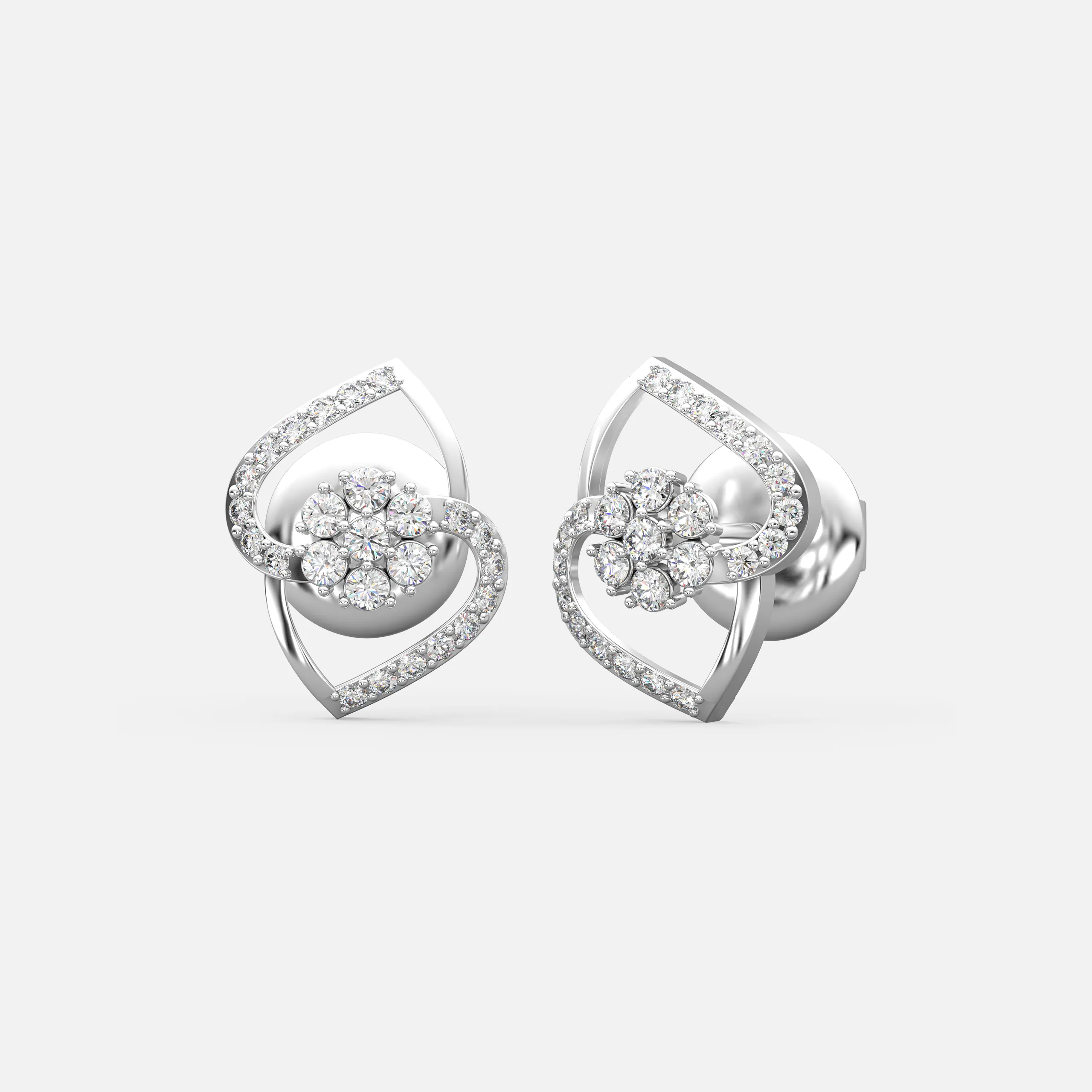 Diamond Swirl Bloom Studs