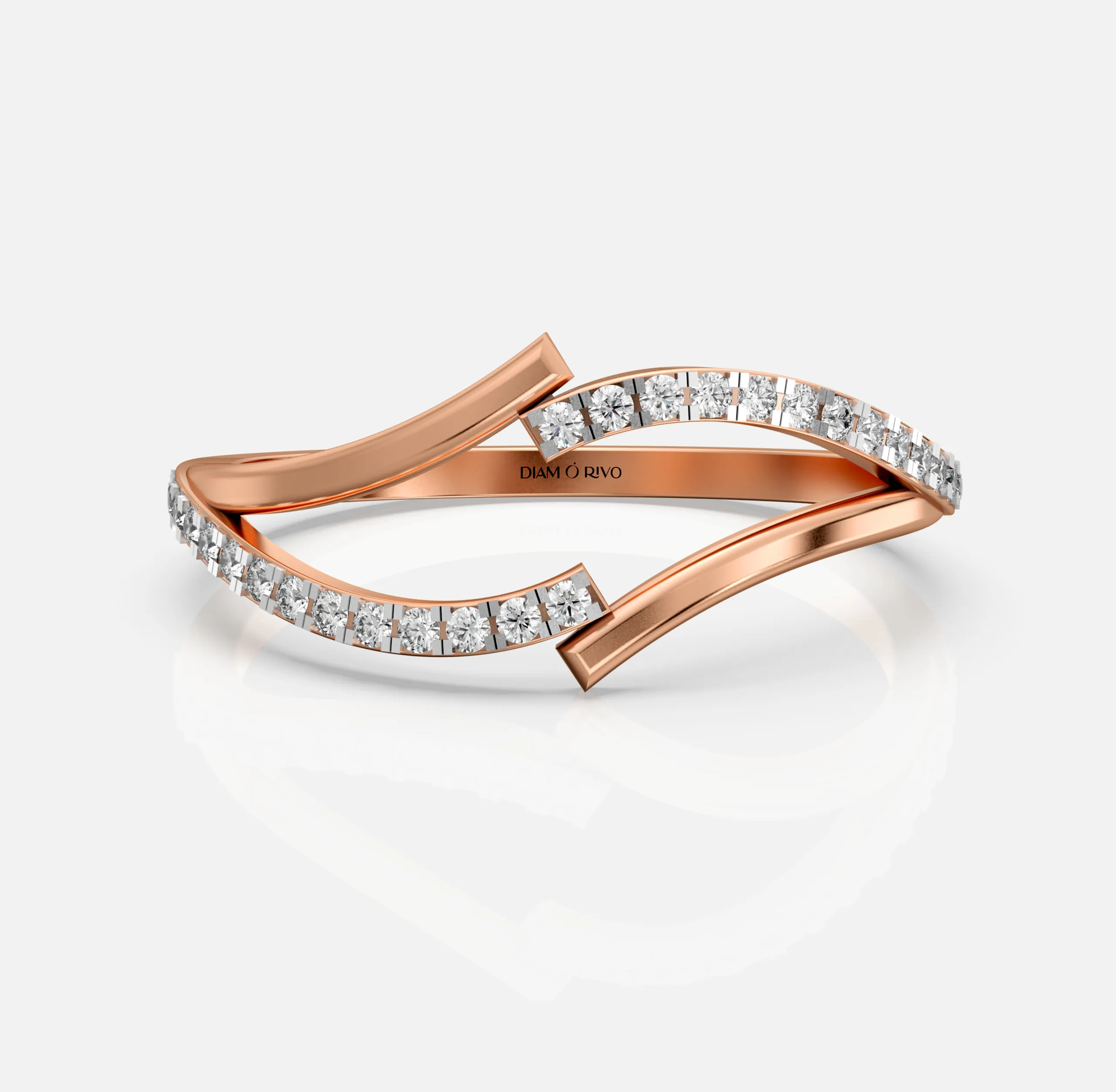Wave Bypass Diamond Ring