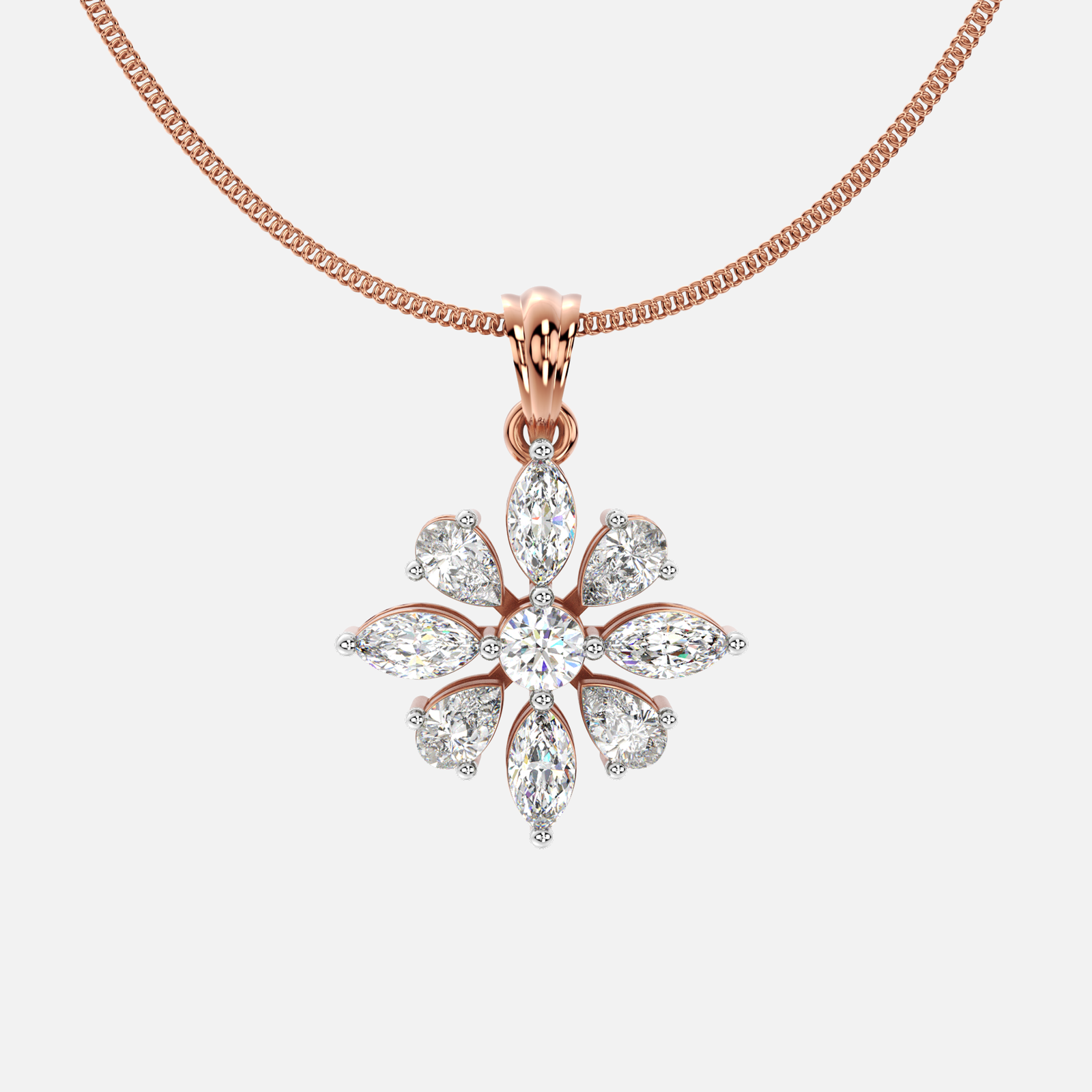 Petal Radiance Diamond Pendant