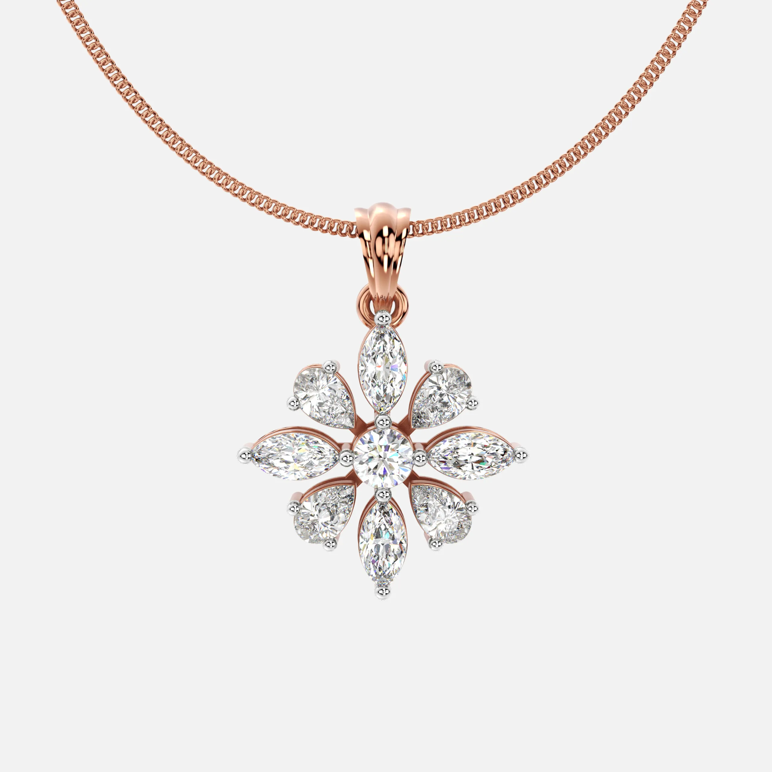 Petal Radiance Diamond Pendant