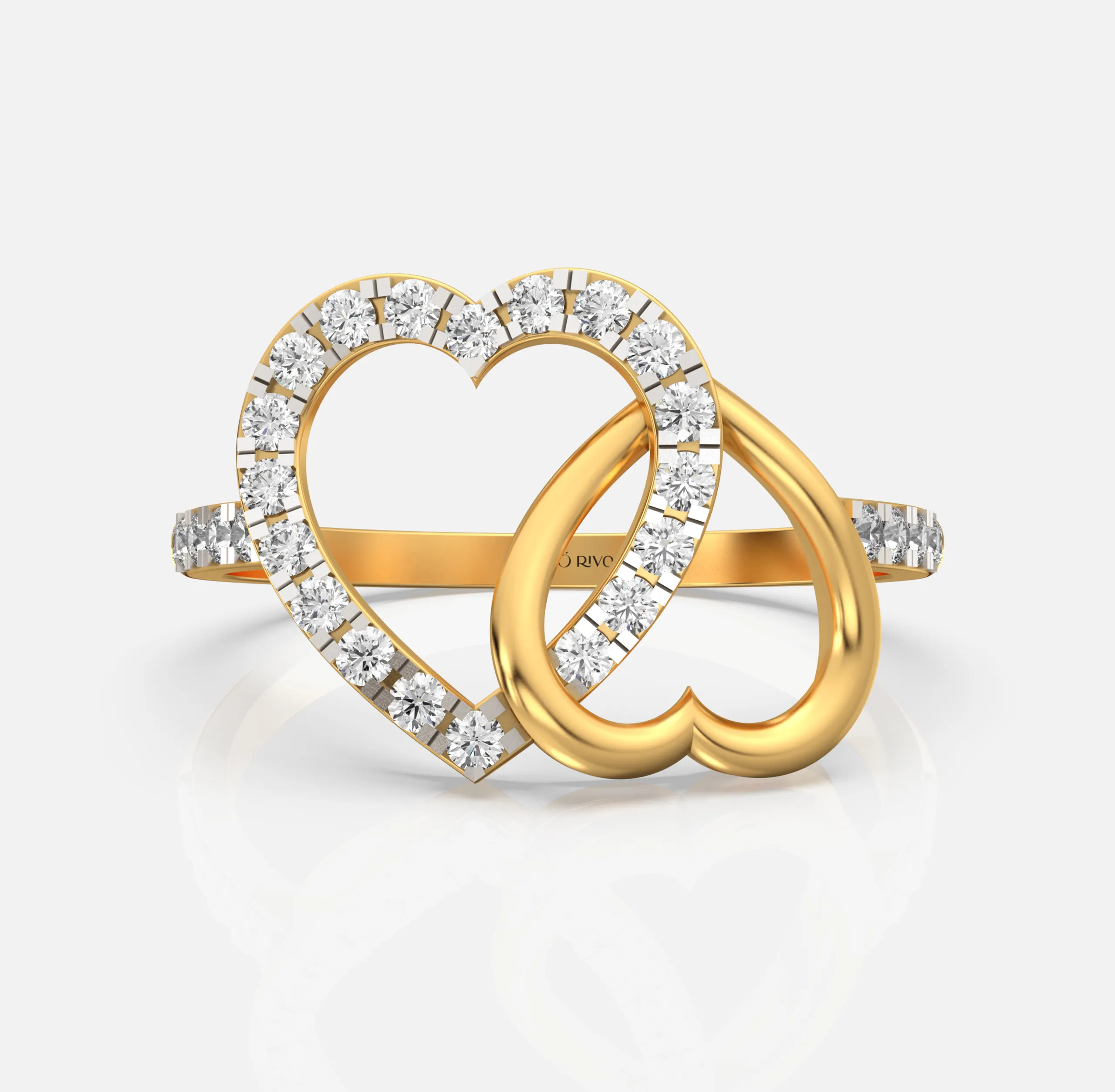 Twin Heart Diamond Ring