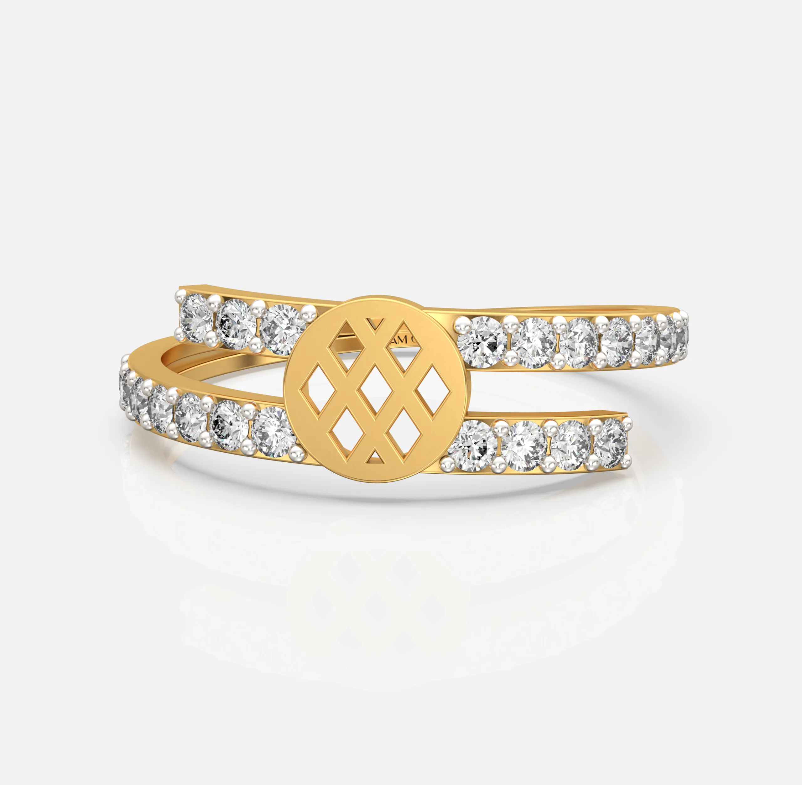 Lattice Embrace Diamond Ring
