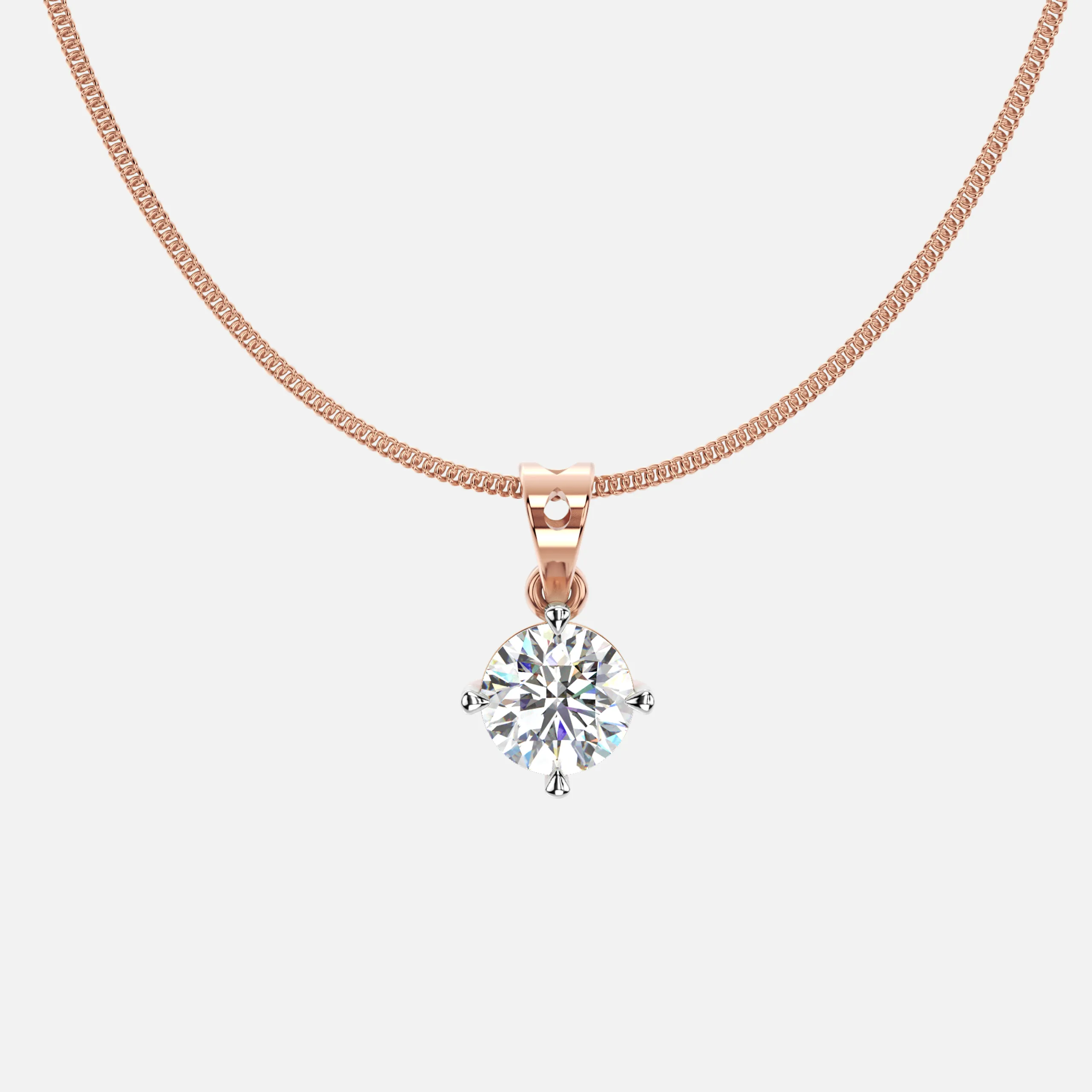 Solitaire Round Diamond Pendant