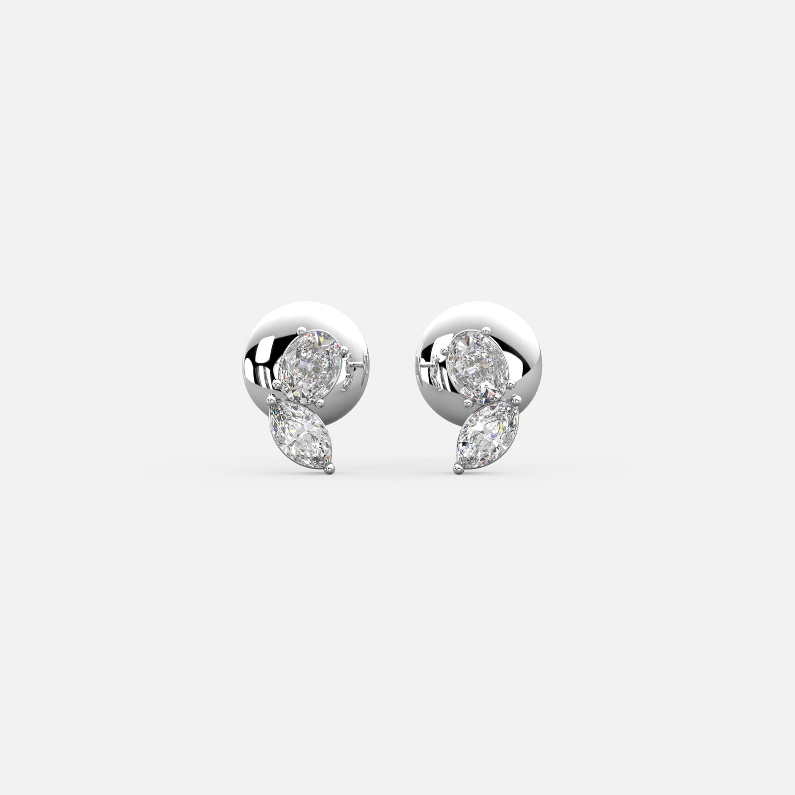 Twin Leaf Diamond Earrings