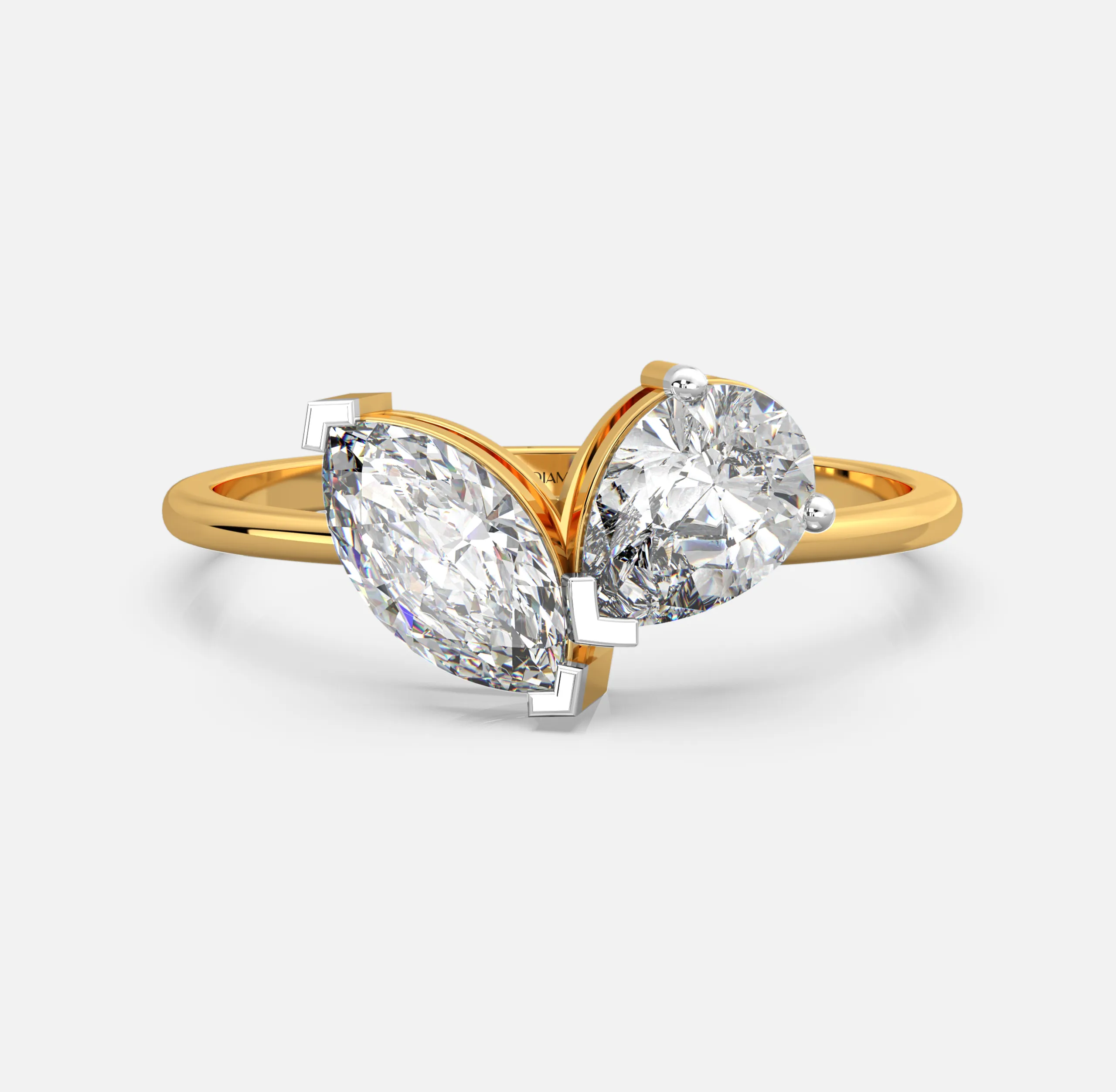 Twisted Pear Diamond Ring