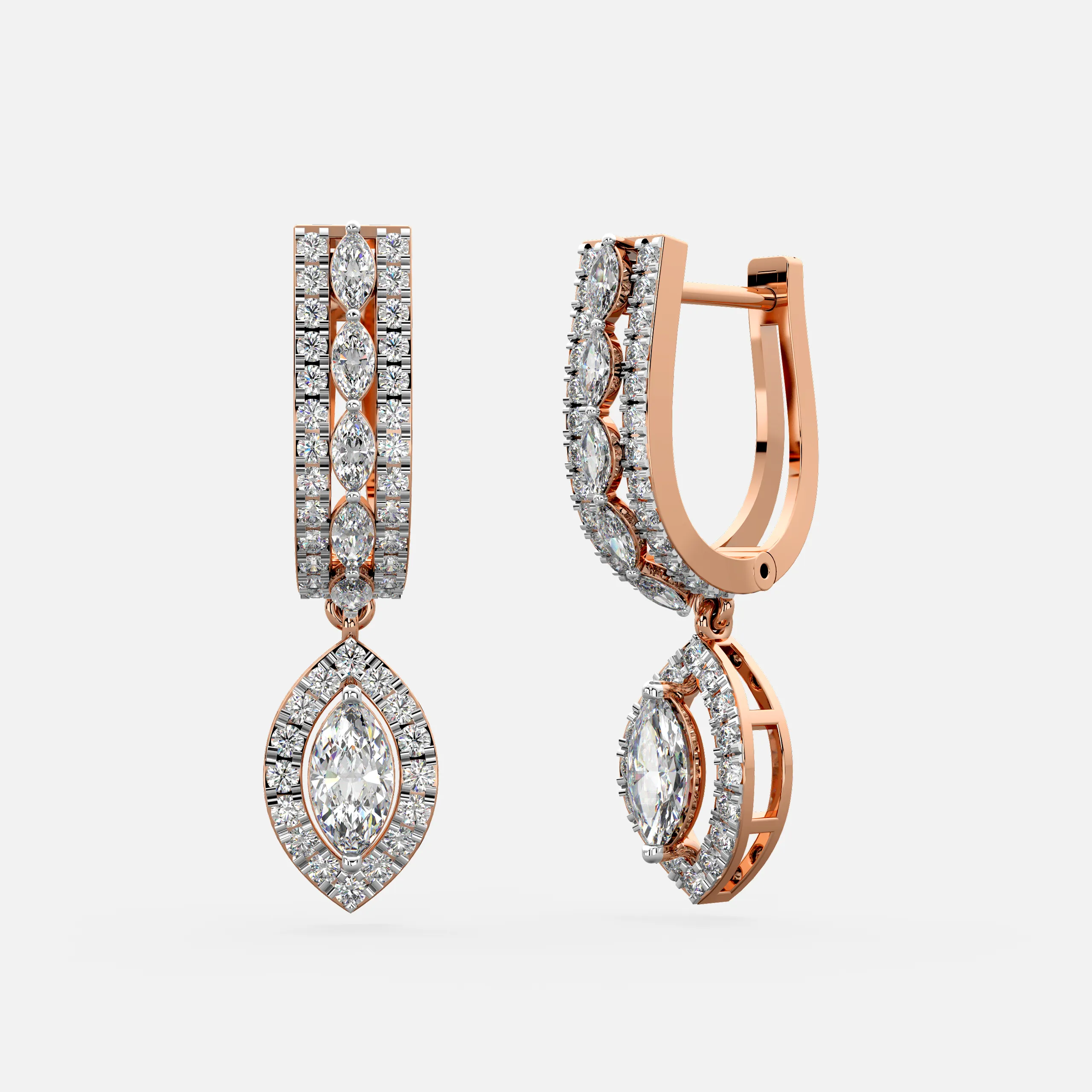 Diamond Marquise Drop Earrings