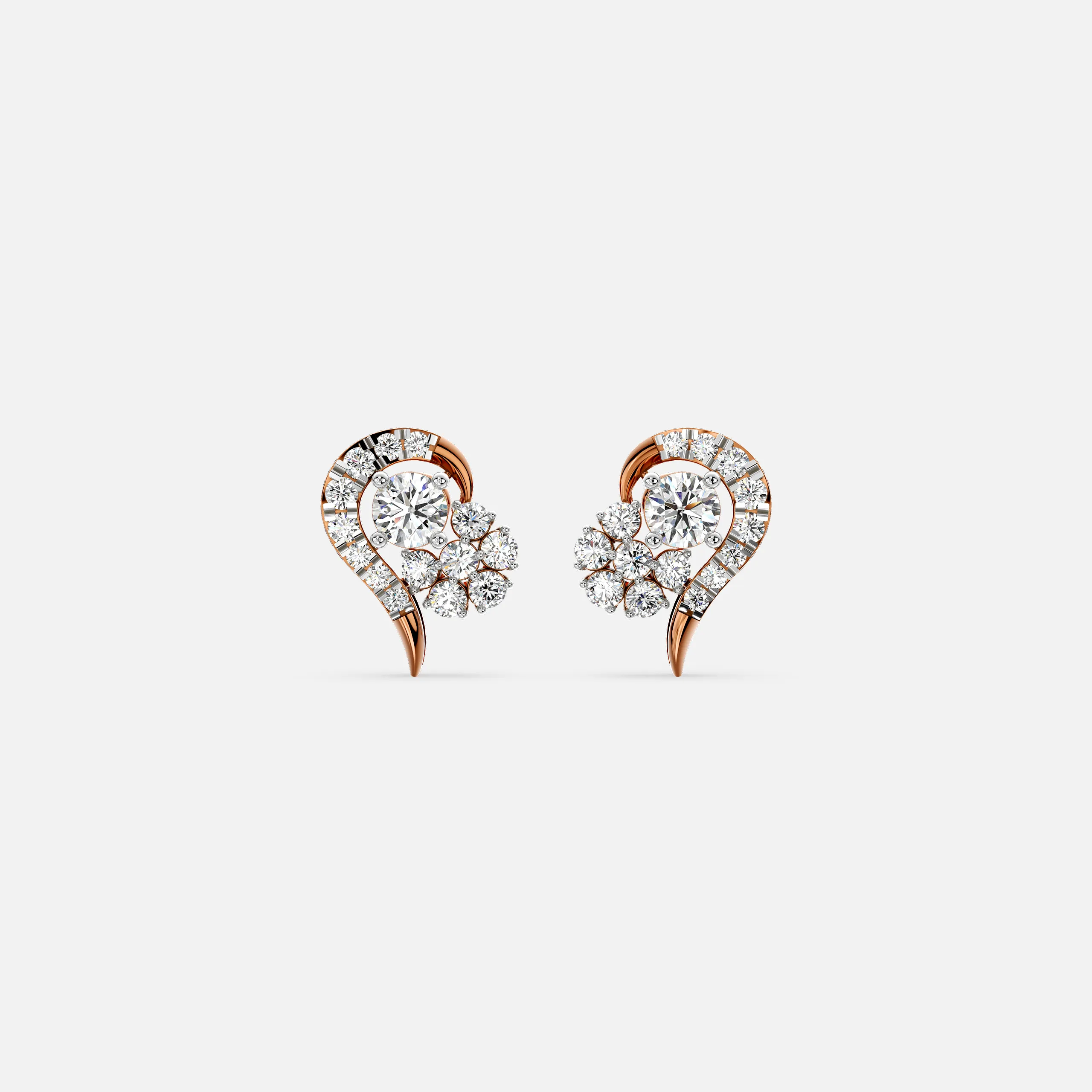 Floral Drop Diamond Earrings