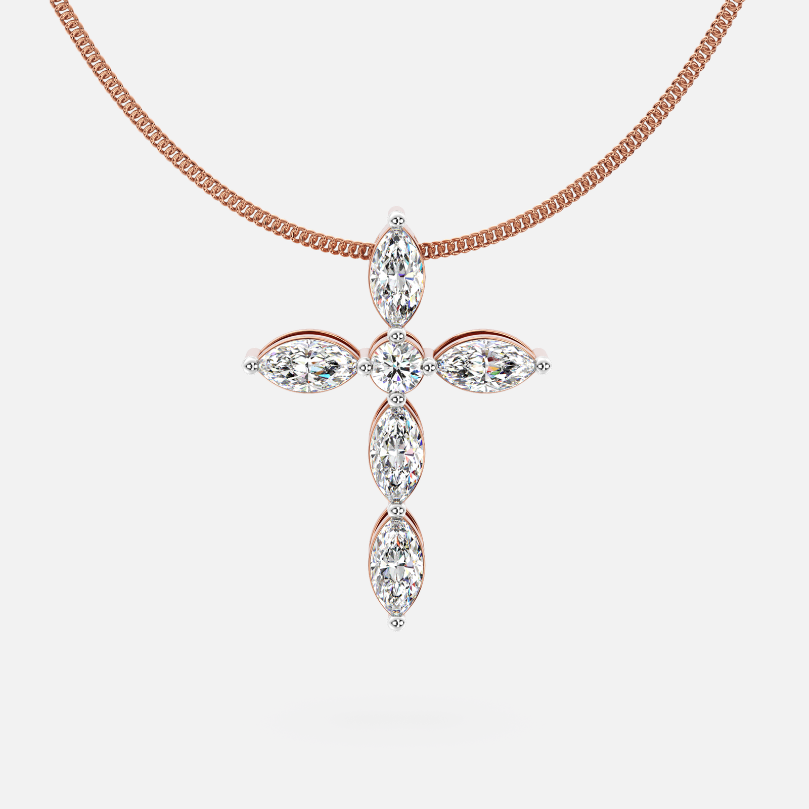 Marquise Cross Diamond Pendant