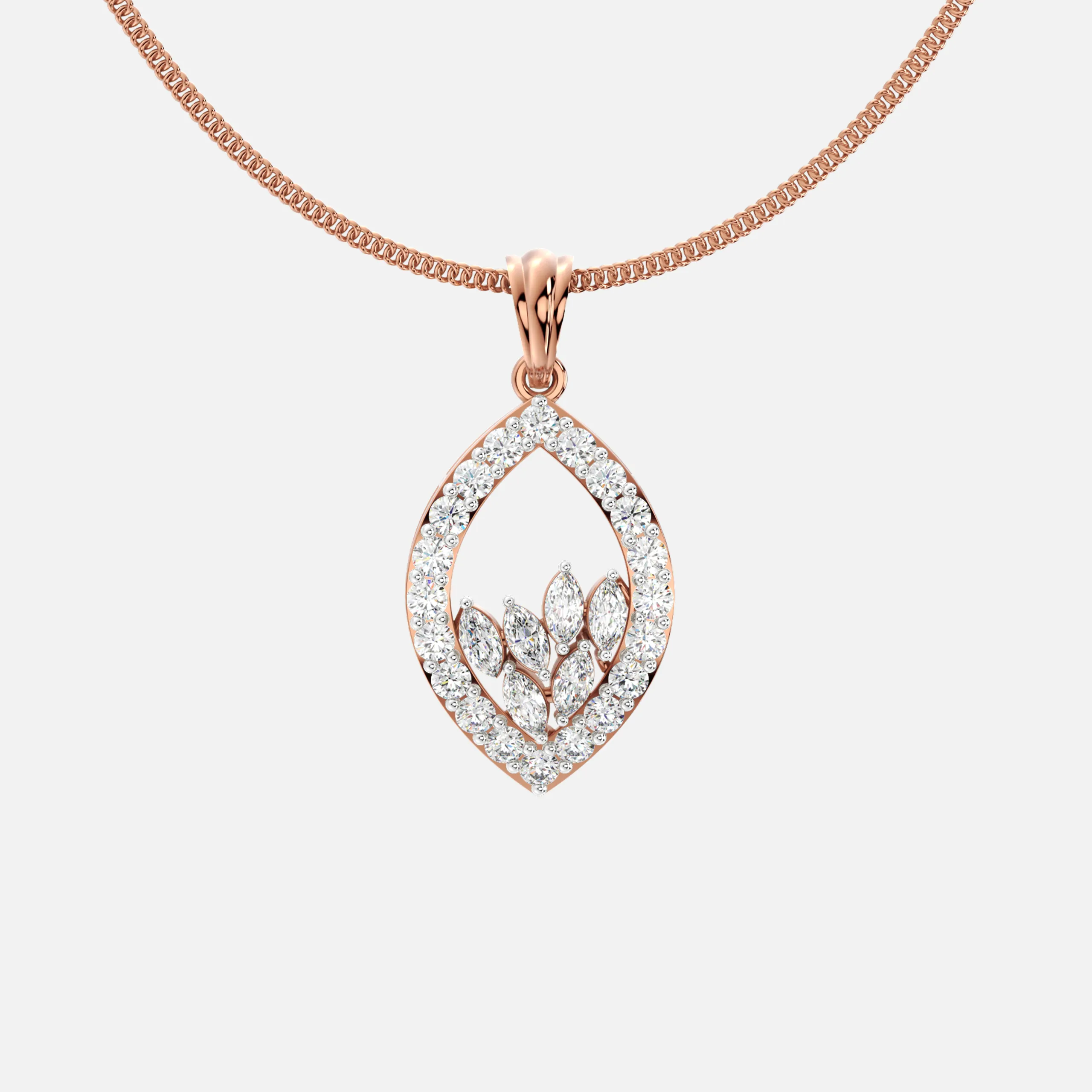 Twinkling Leaf Diamond Pendant