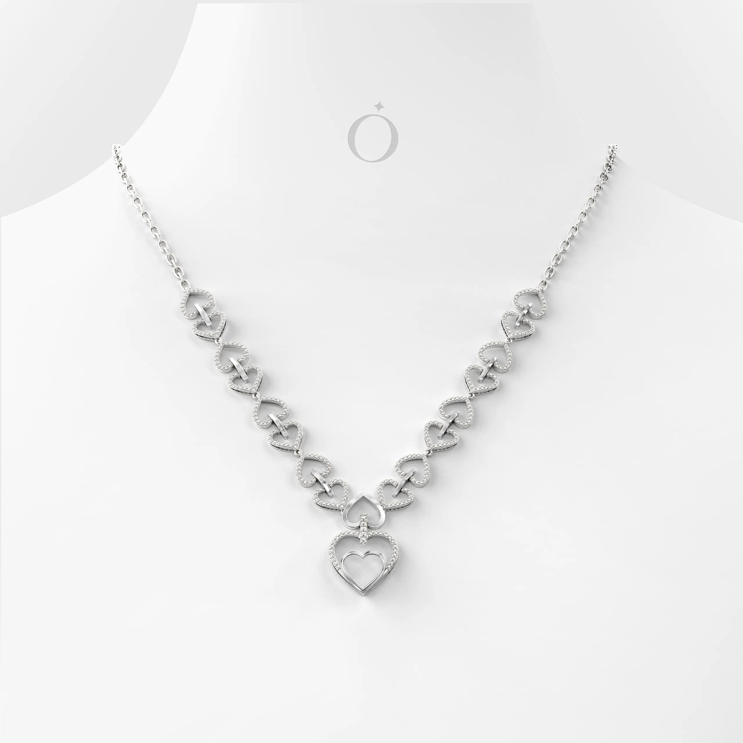 Heart Link Diamond Necklace