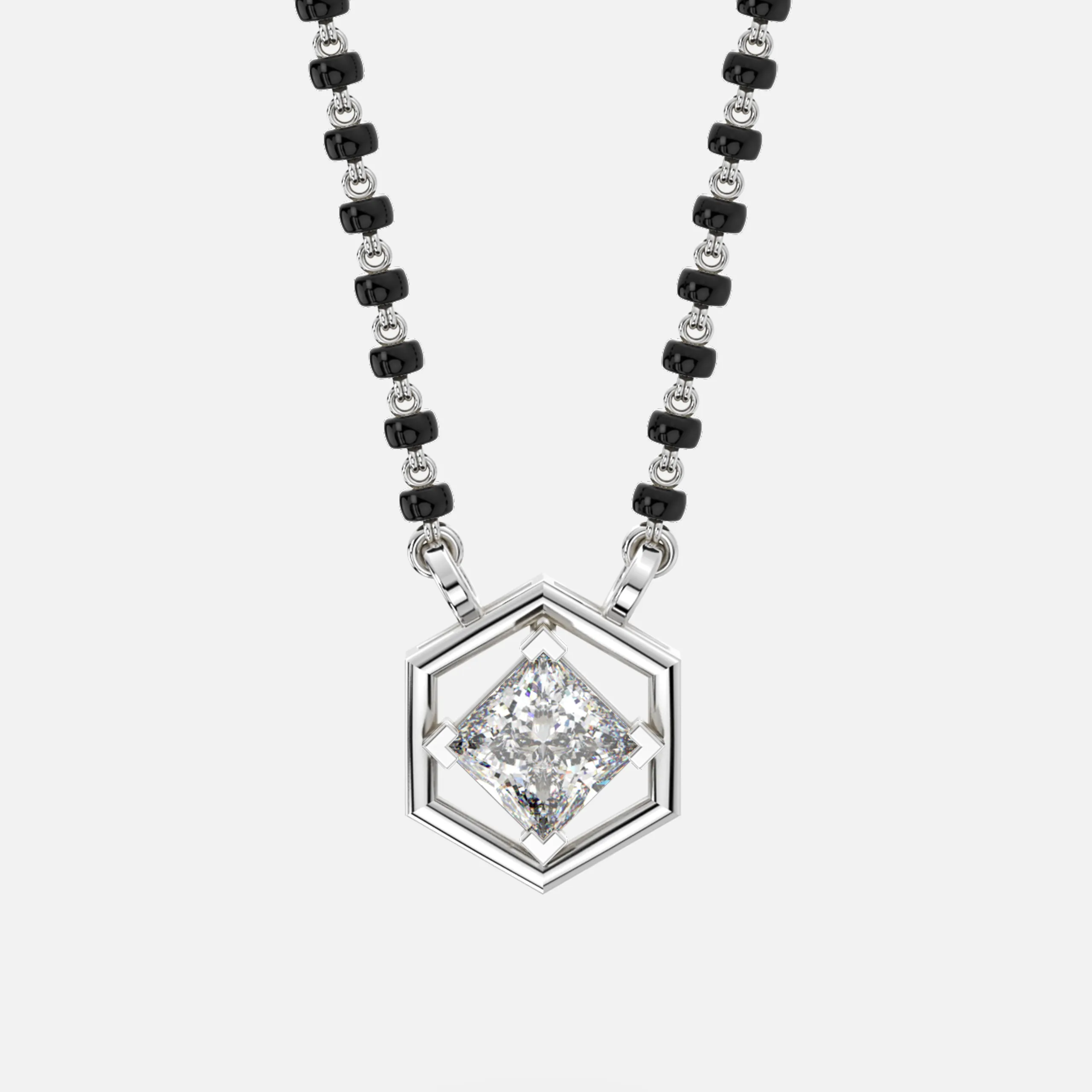 Hexagonal Princess Diamond Mangalsutra