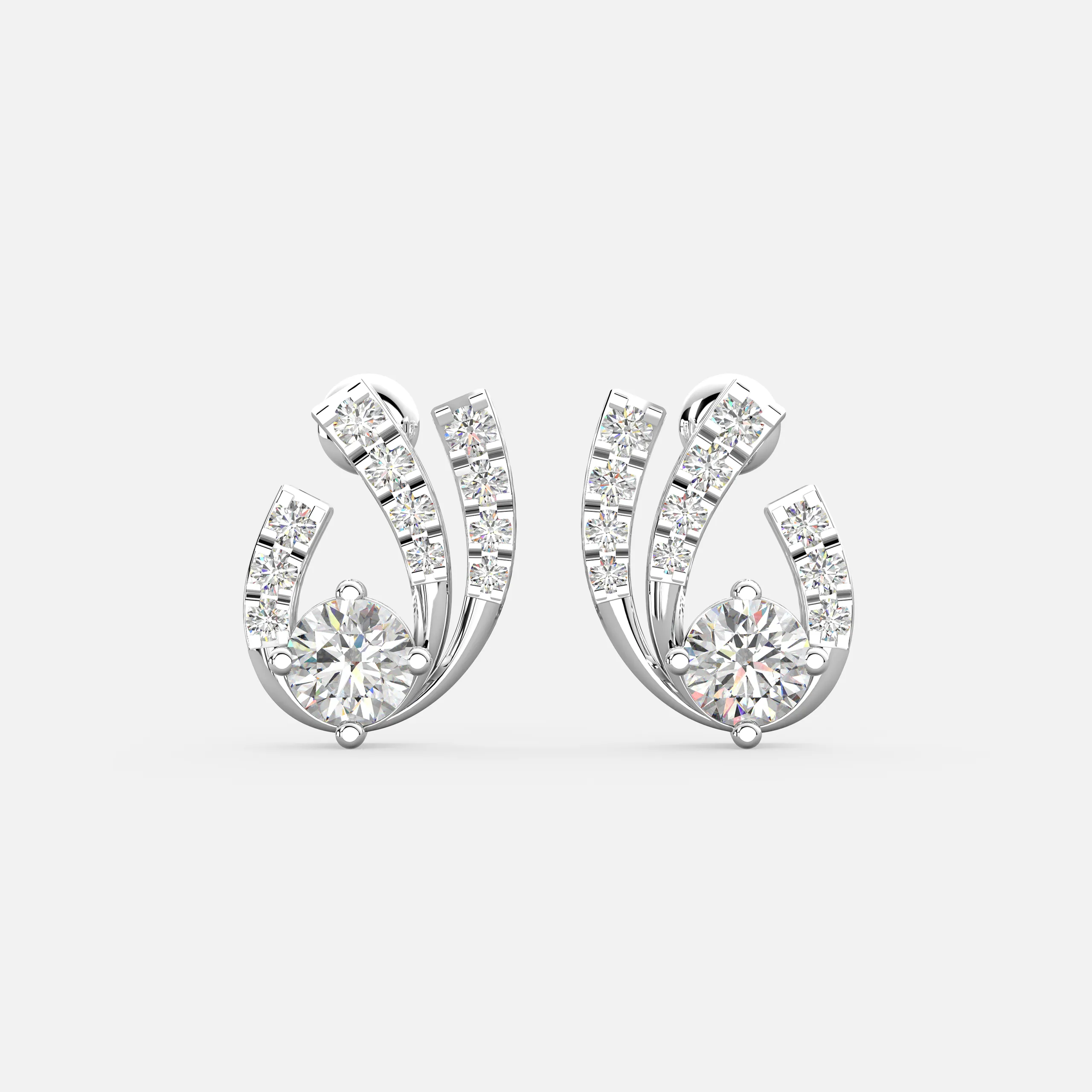 Graceful Curve Diamond Earrings