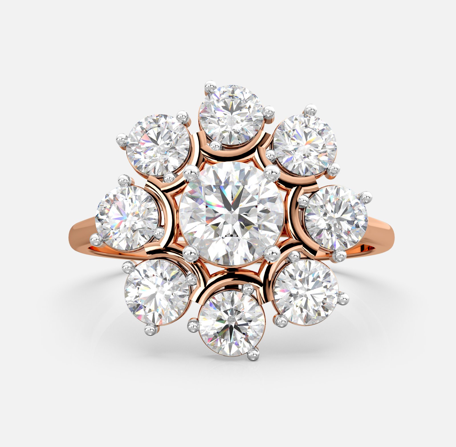 Floral Bloom Diamond Cluster Ring