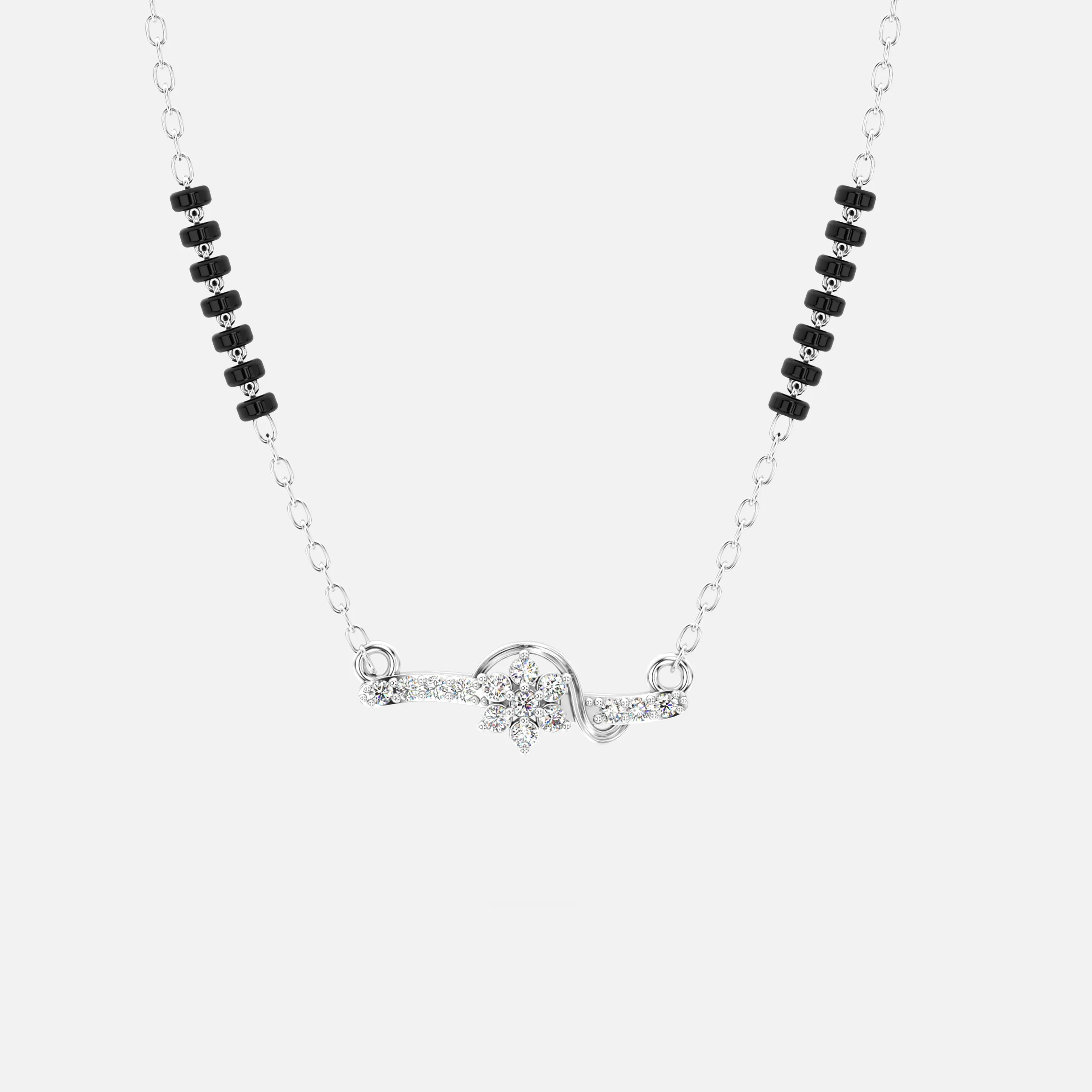 Floral Wave Diamond Mangalsutra