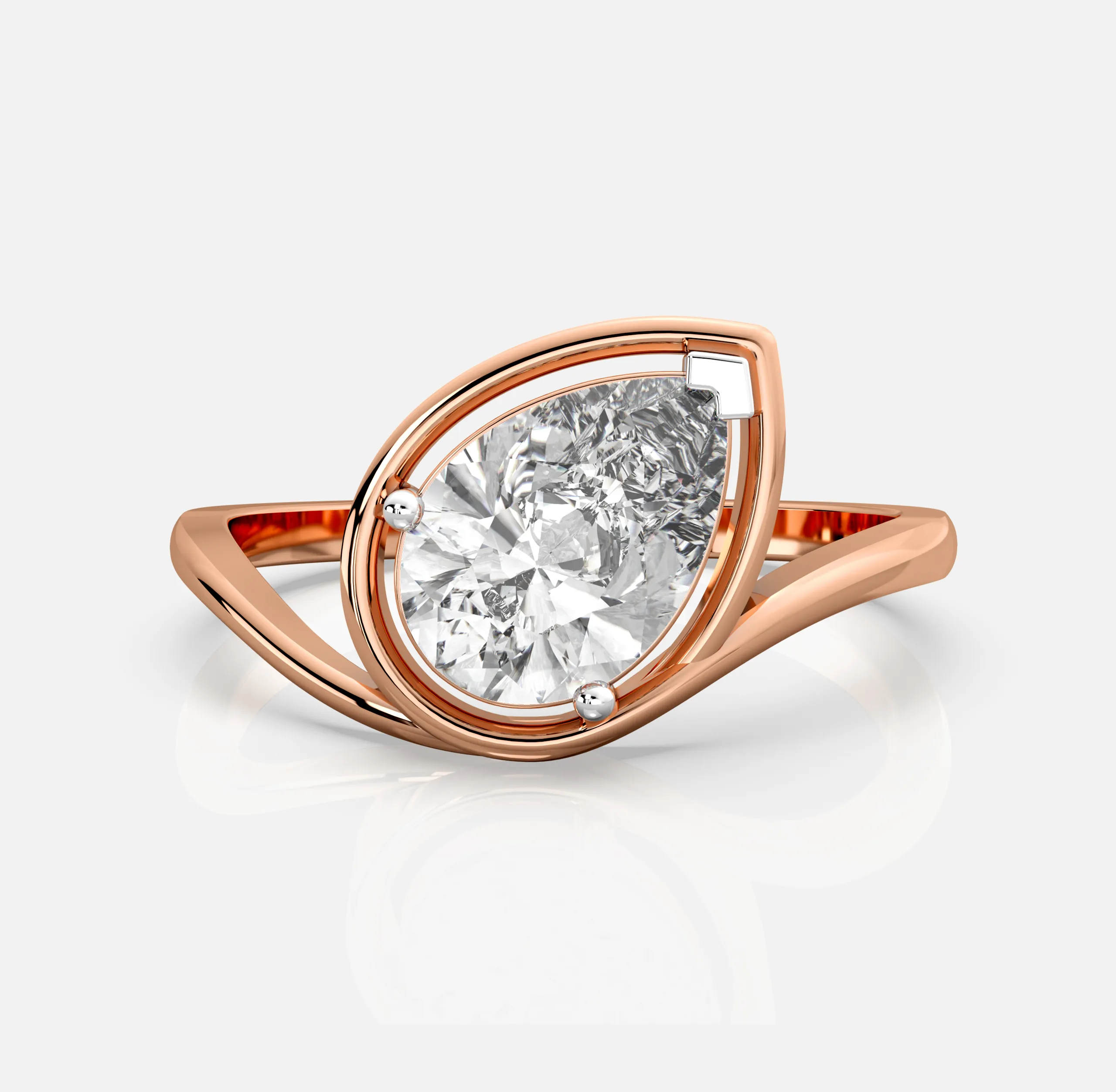 Luna Embrace Pear Diamond Ring