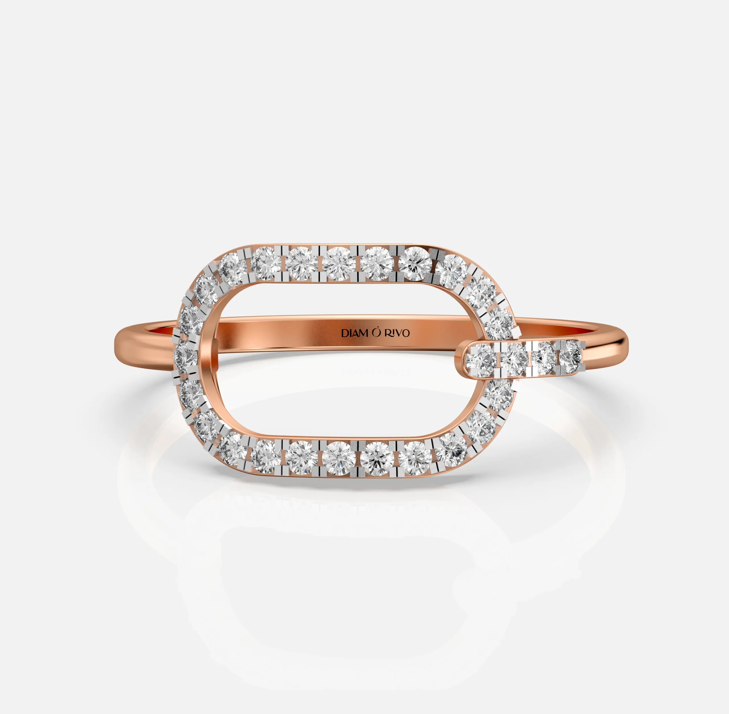 Oval Link Diamond Ring
