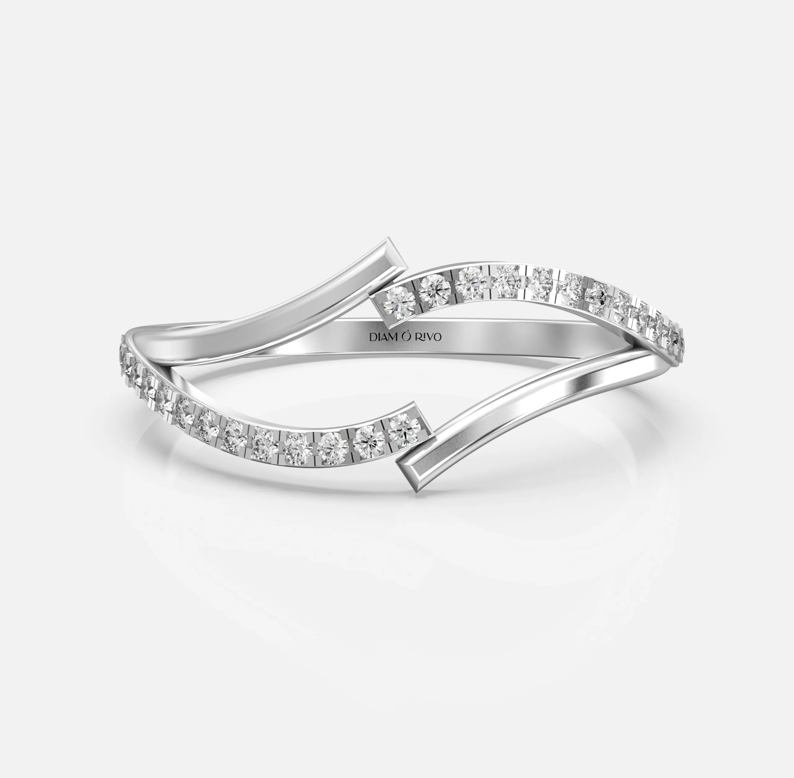 Wave Bypass Diamond Ring