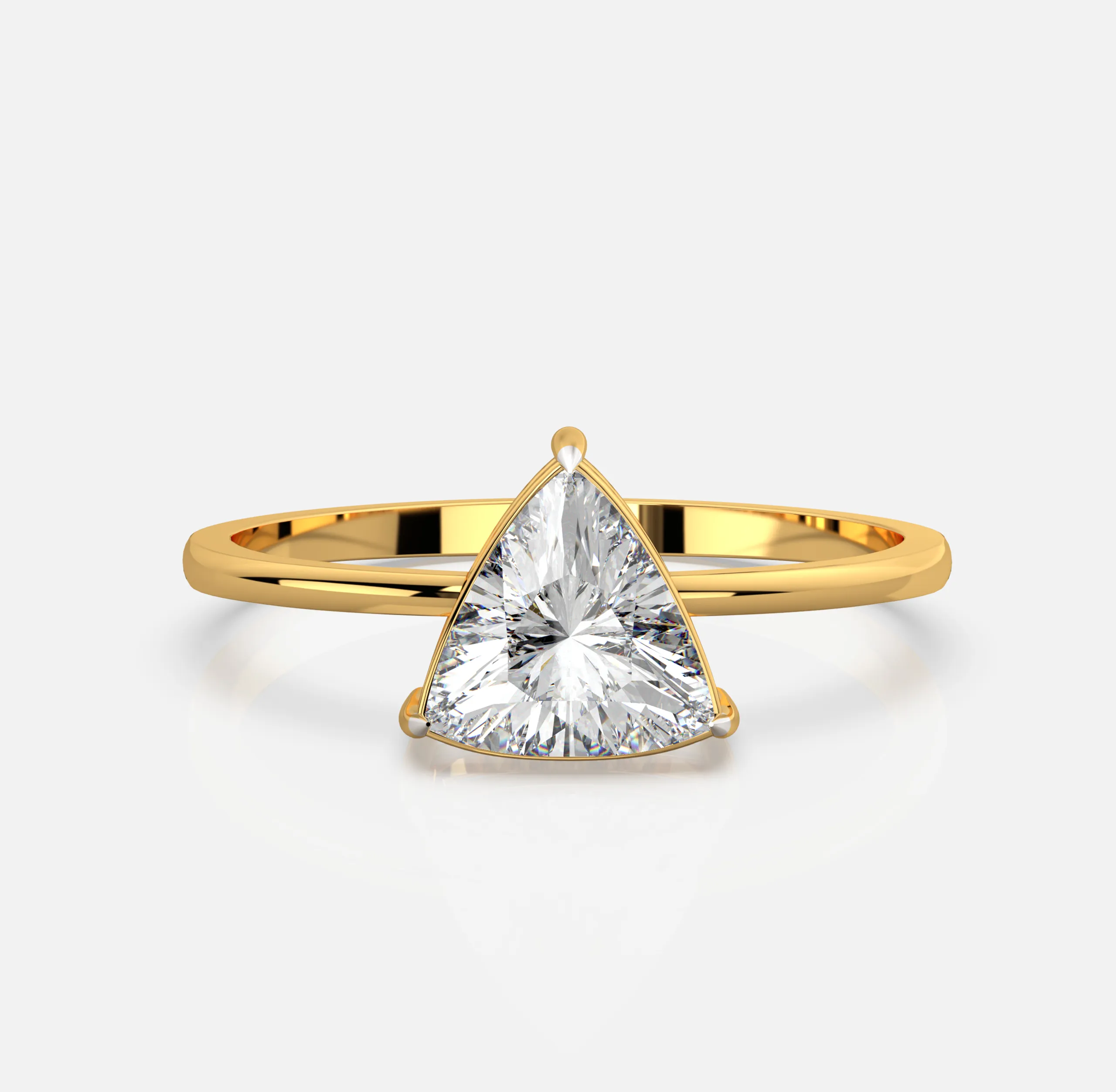 Trillion-cut Solitaire Ring