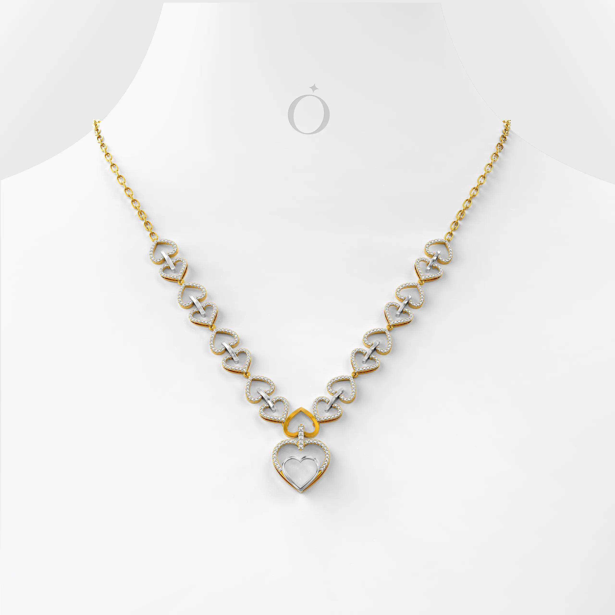 Heart Link Diamond Necklace