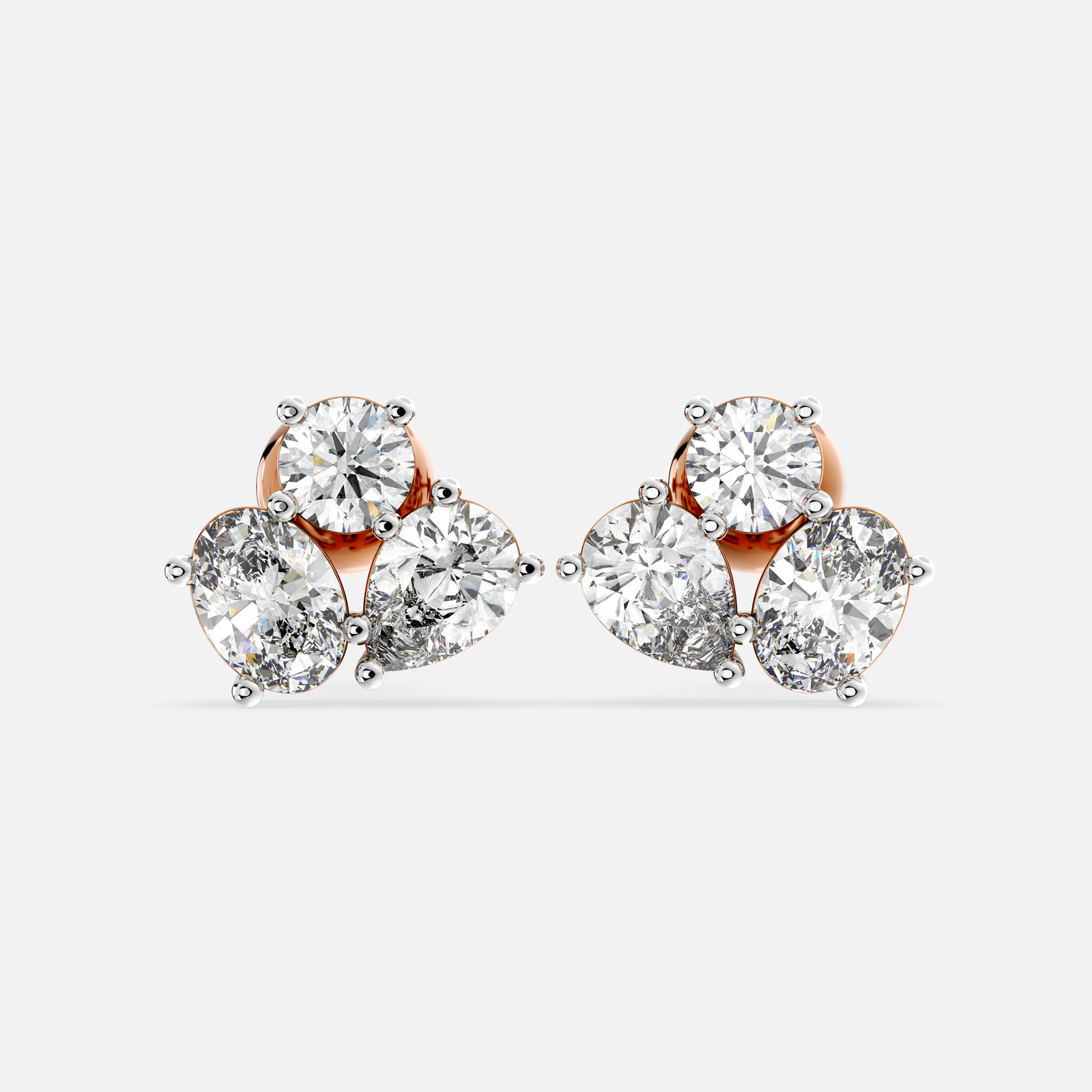 Trilia Cluster Diamond Earrings