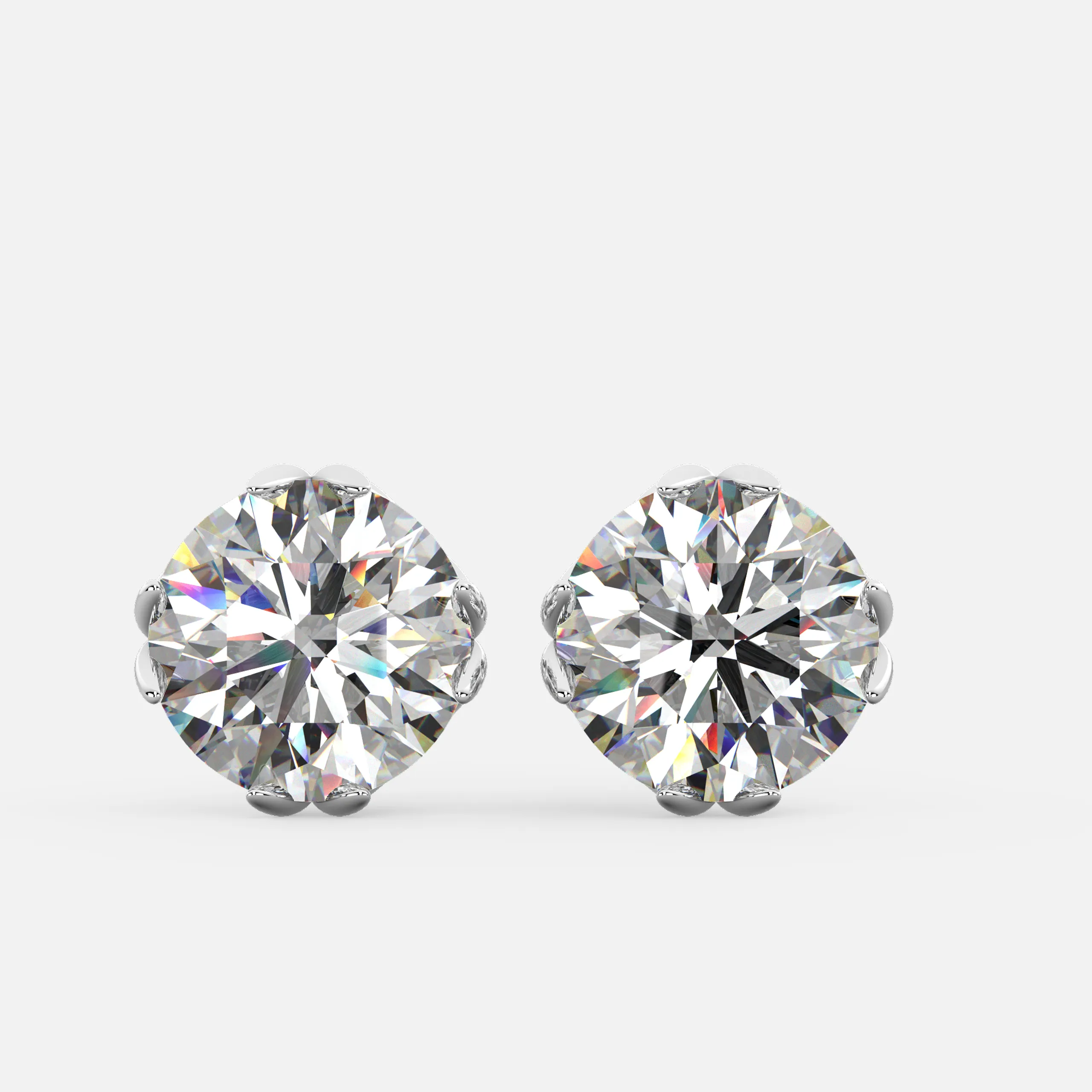 Six-Prong Diamond Stud Earrings