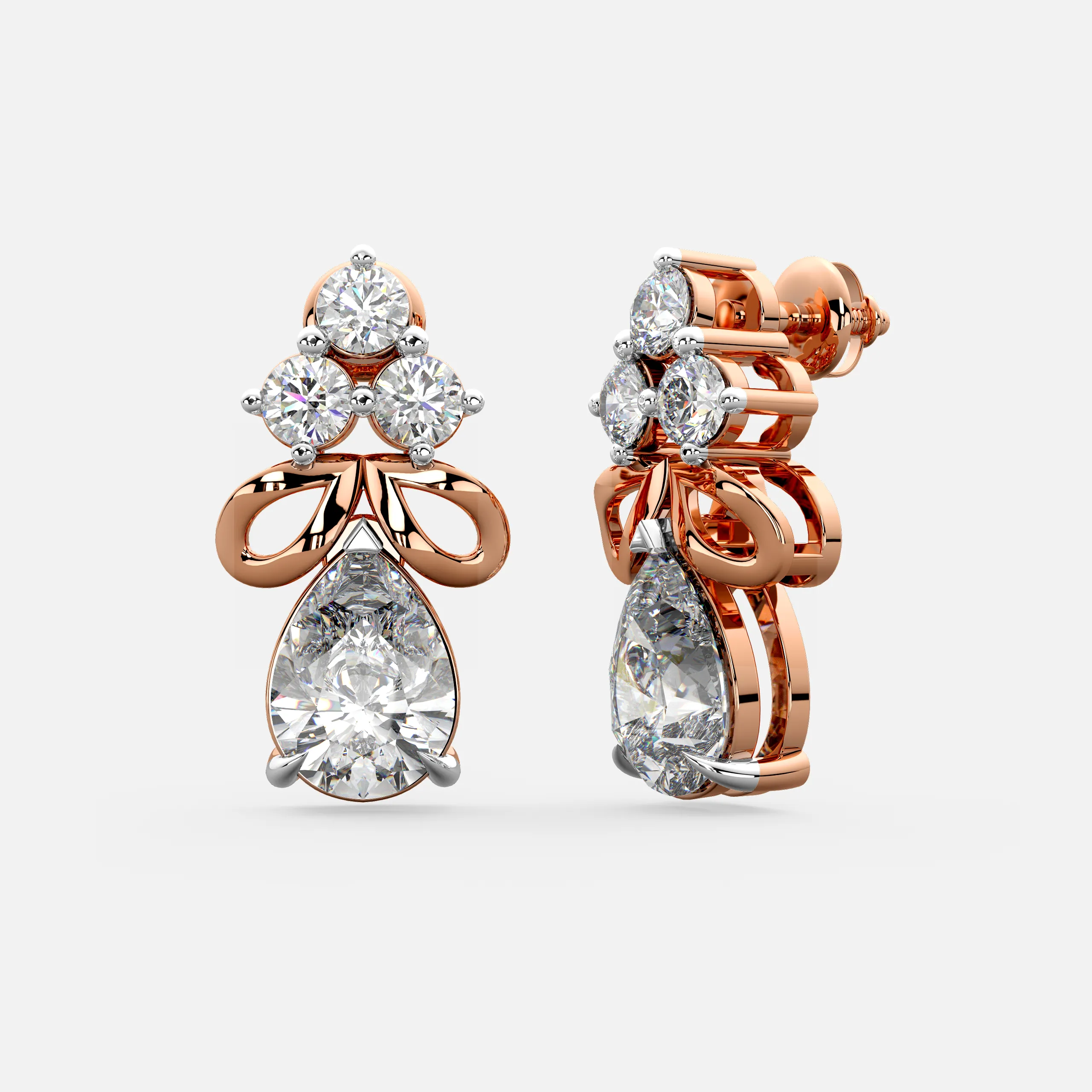Tiered Drop Diamond Earrings