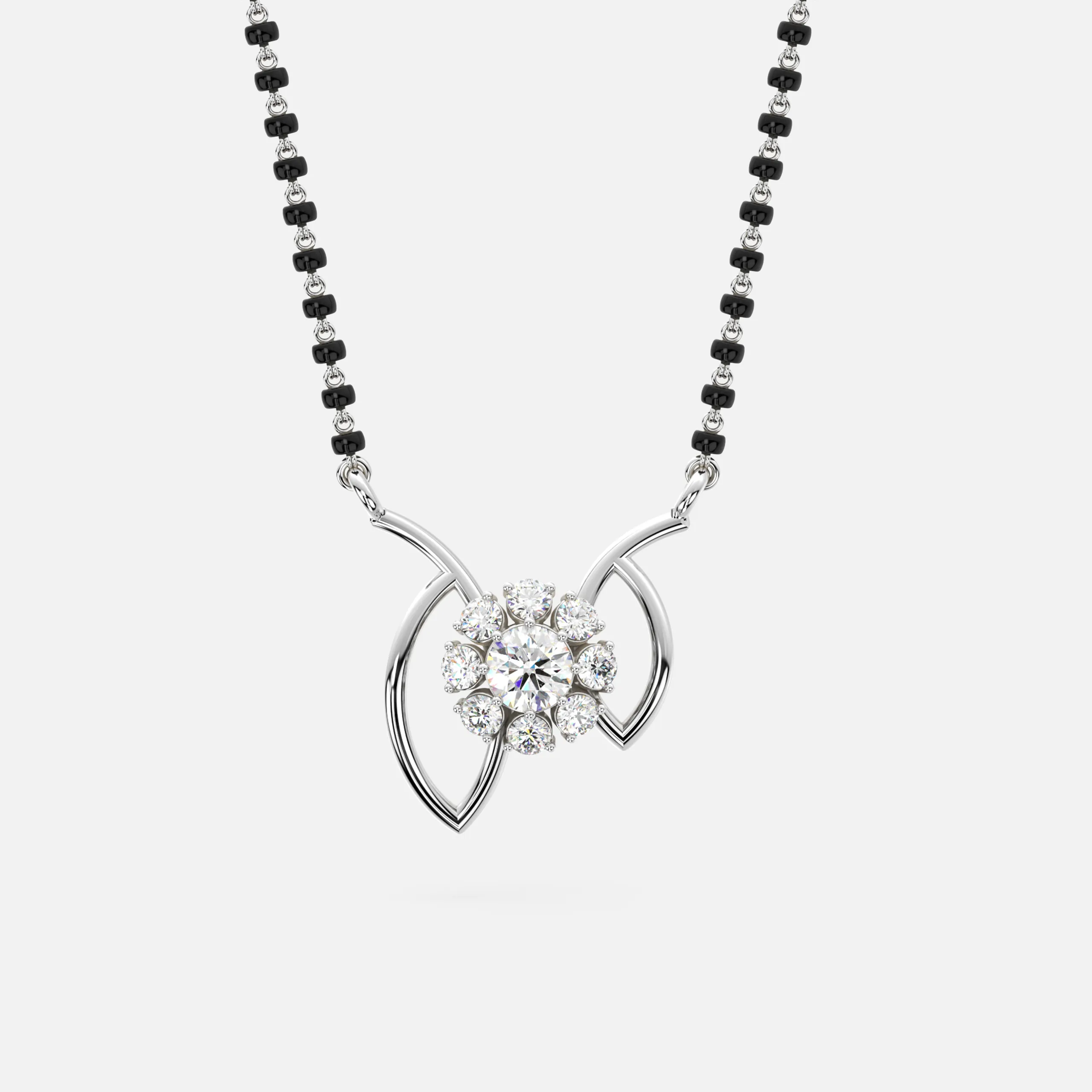 Floral Petal Diamond Mangalsutra