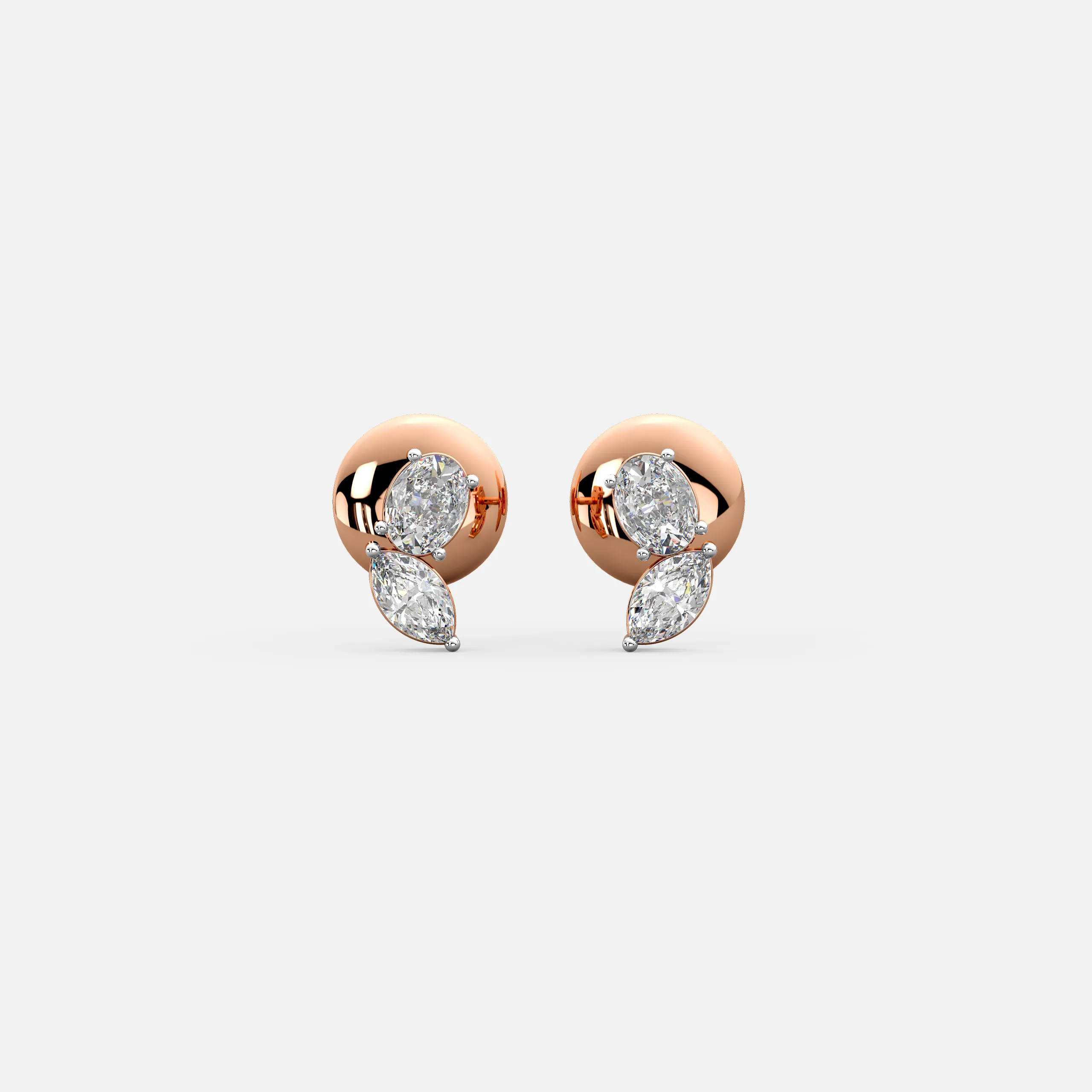 Twin Leaf Diamond Earrings