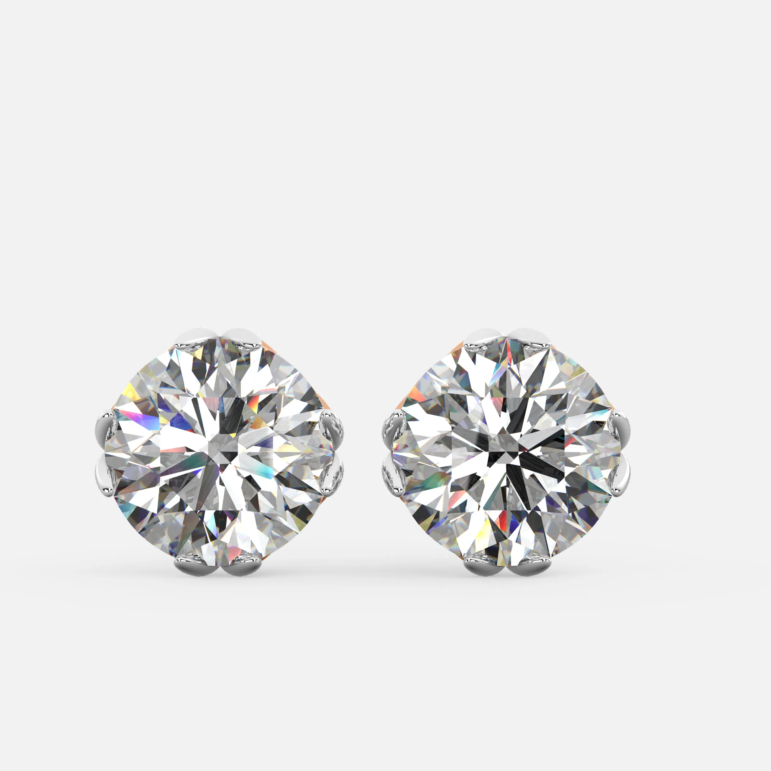 Six-Prong Diamond Stud Earrings