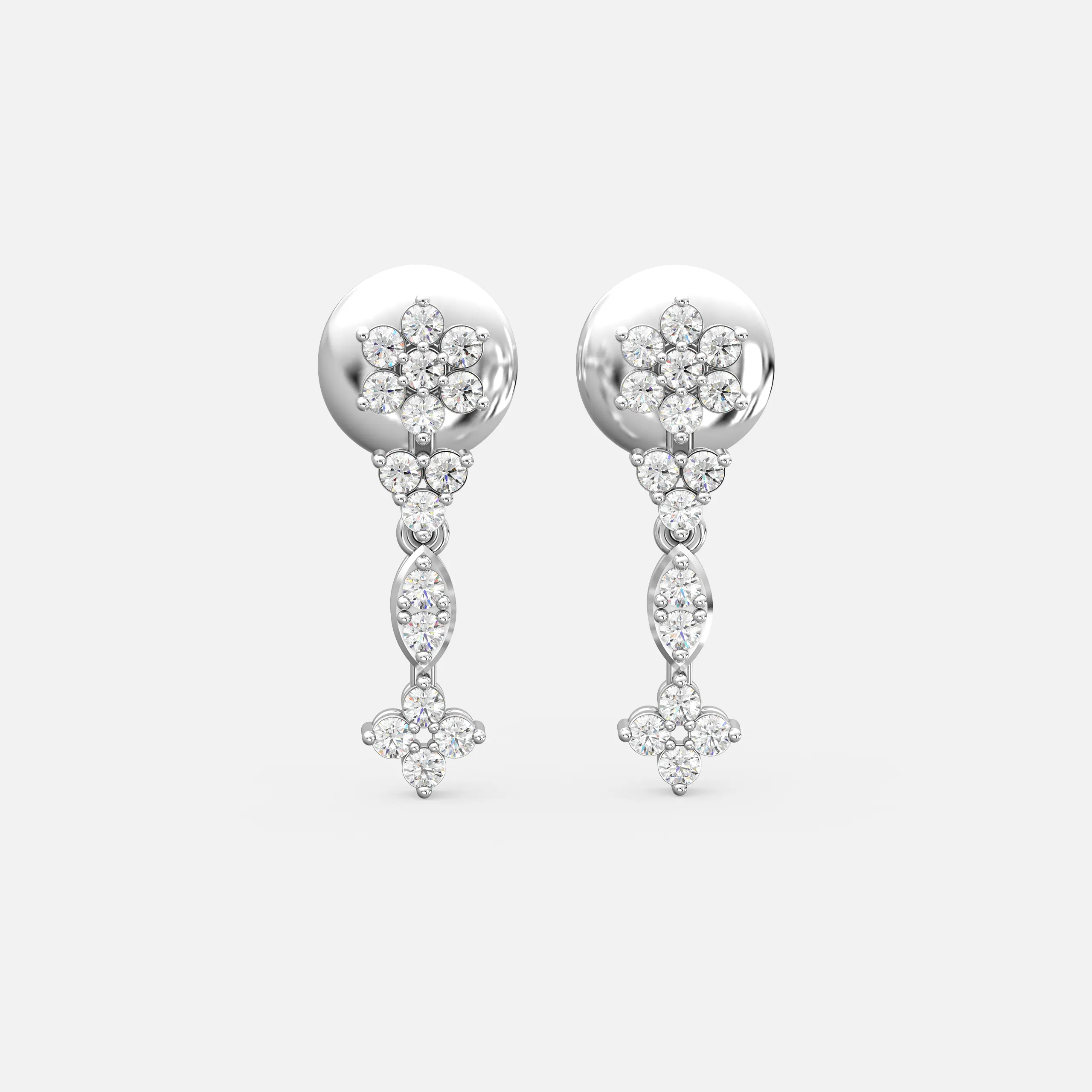 Floral Pear Drop Earrings